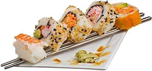 5 Pairs Reusable Stainless Steel Chopsticks - Classic Metal Chopsticks Set | Dishwasher Safe, Non-Slip & Lightweight | Perfect for Asian Cuisine, Sushi, Ramen & Home Dining