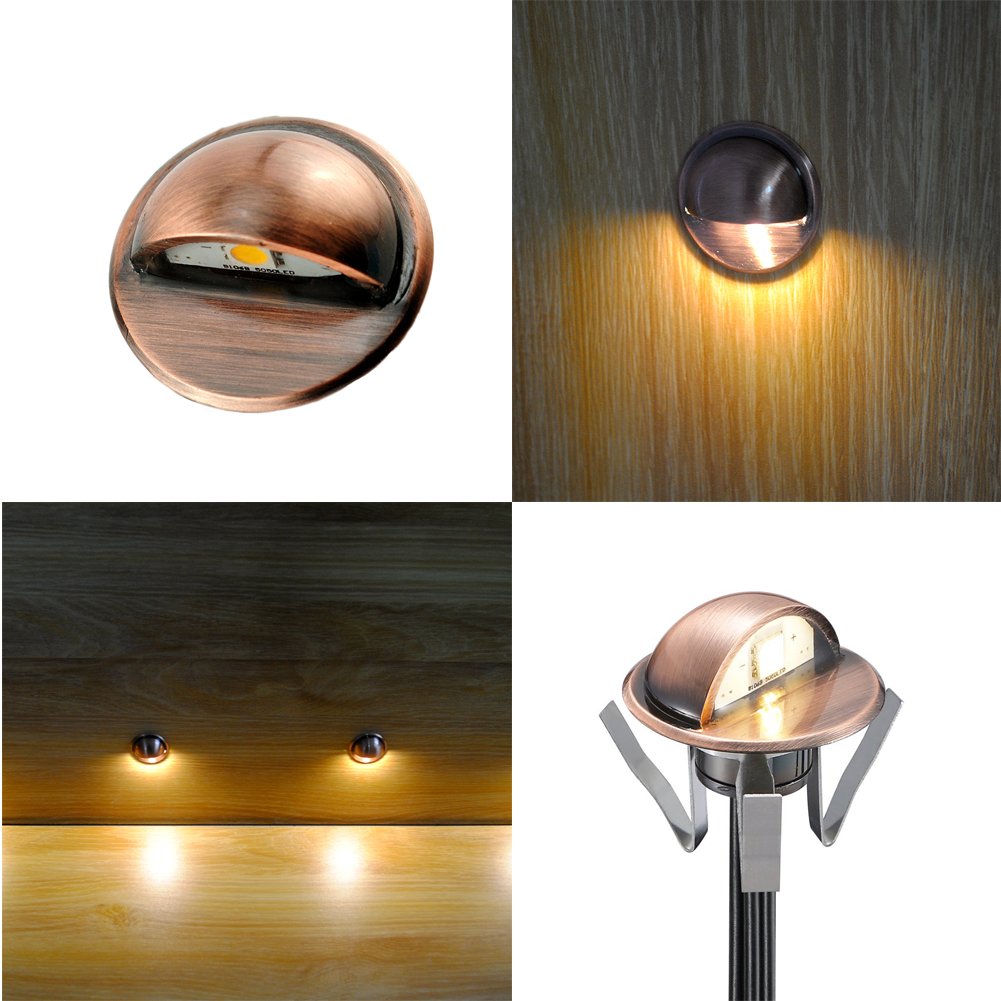 FVTLED Low Voltage LED Deck Lights Kit - 12V Warm White Bronze Recessed Landscape Lighting for Outdoor Garden, Yard, Pathway & Stair Steps | Durable Weatherproof Deck & Patio Lighting