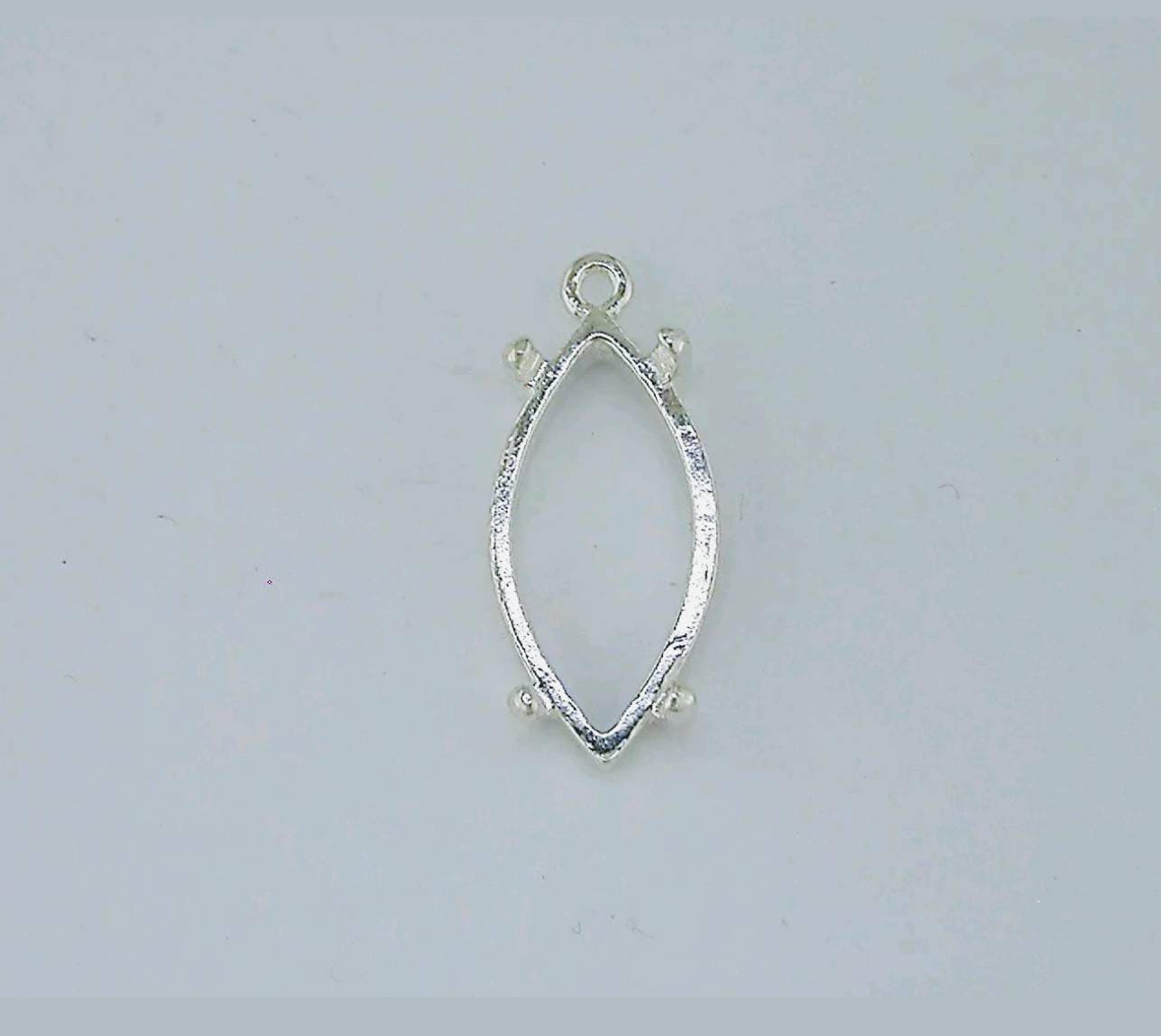 Premium 8x4mm & 16x8mm Marquise Cabochon Pendant Settings - Solid Sterling Silver or 14k Gold Dangle Jewelry Findings (166 640/146 640) - Perfect for Handmade Necklaces, Earrings & DIY Jewelry Making