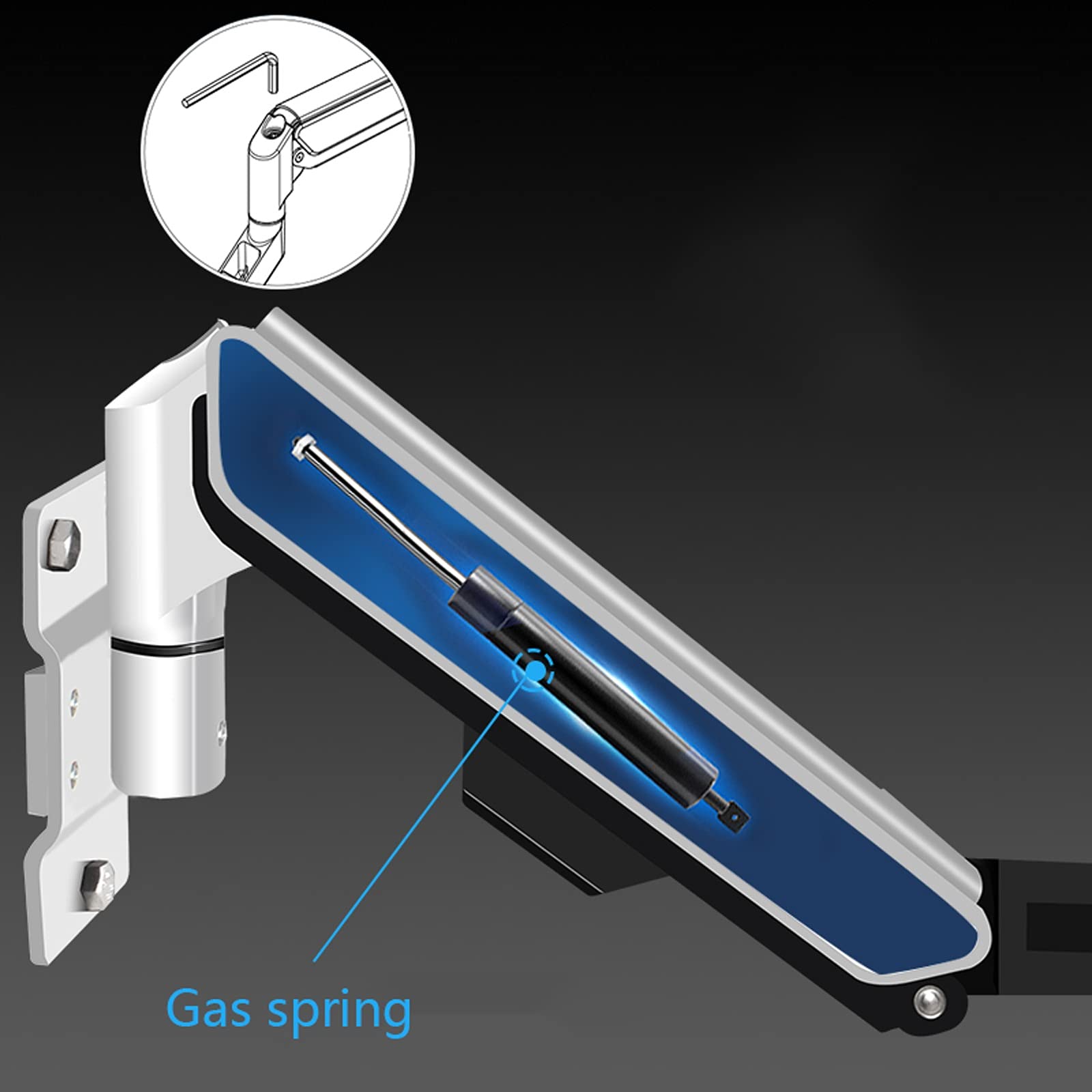 Adjustable Gas Spring Monitor Arm Stand - Single Arm Desk Mount for 10
