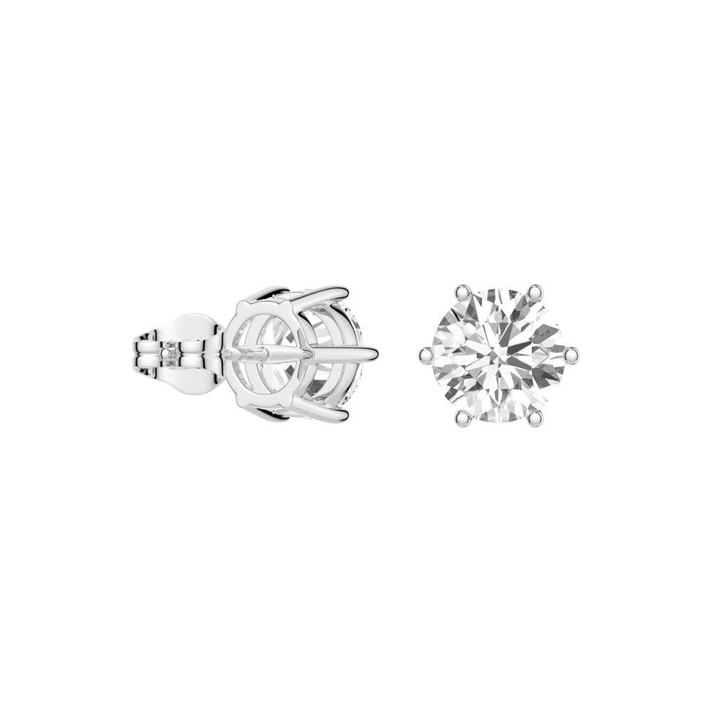 4 Carat (4ctw) Round Moissanite Stud Earrings - 6 Prong White Gold Setting for Women | Perfect for Weddings, Anniversaries & Special Occasions