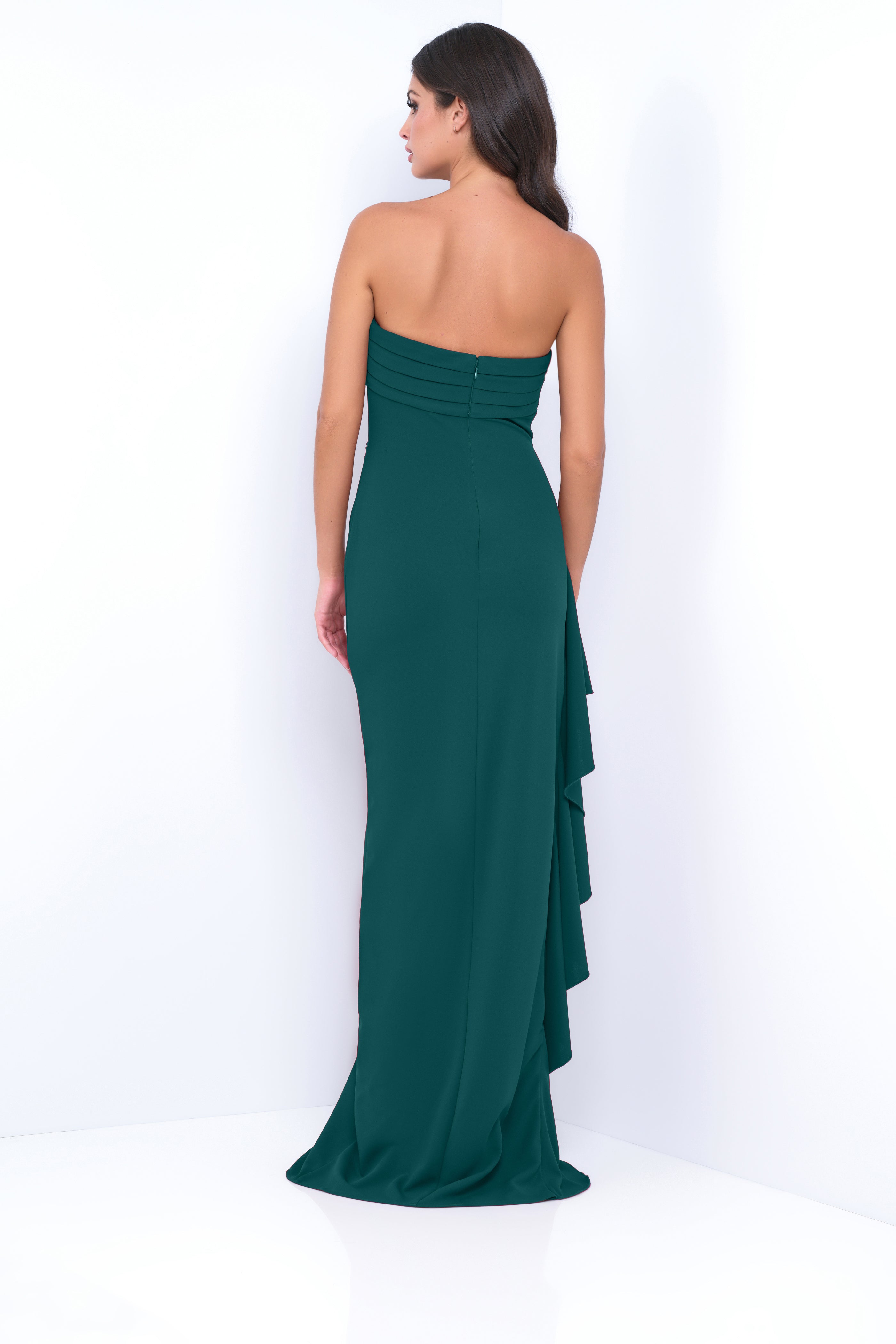 Elegant Marie Strapless Maxi Dress in Emerald Green - Perfect for Summer Weddings, Beach Vacations & Evening Parties