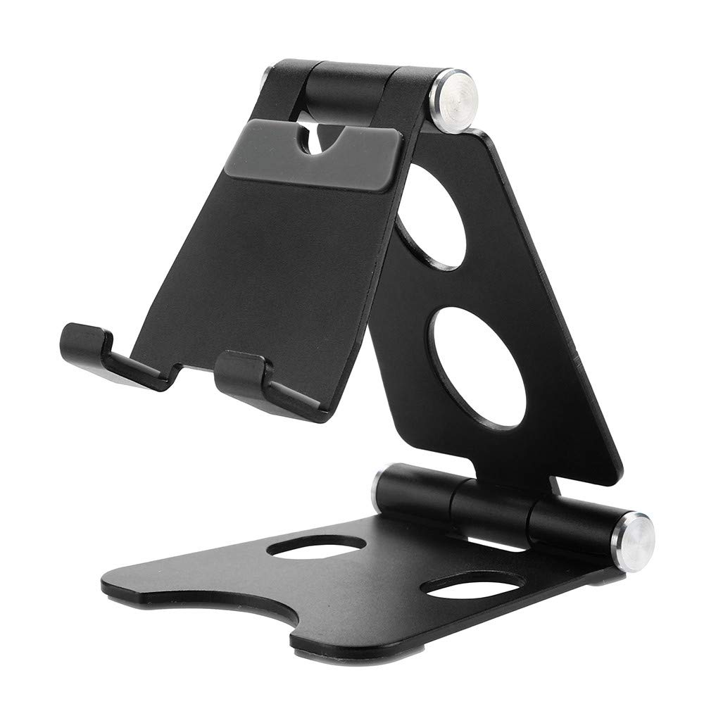 Foldable Portable Phone Stand Holder - Adjustable Metal Bracket for Smartphones & Tablets - Perfect for Desk, Bed, Office, Watching Videos & Video Calls