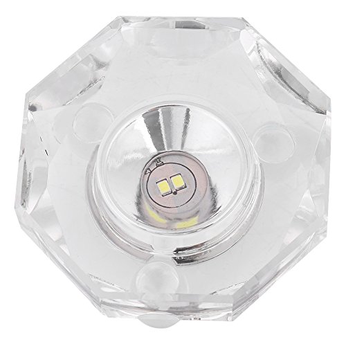 Multi-Function Crystal Display Stand with White LED Light - Round Base for Vase Centerpiece, Home Decor & Wedding Decorations (US Plug) - Perfect for Living Room, Dining Table & Event Displays