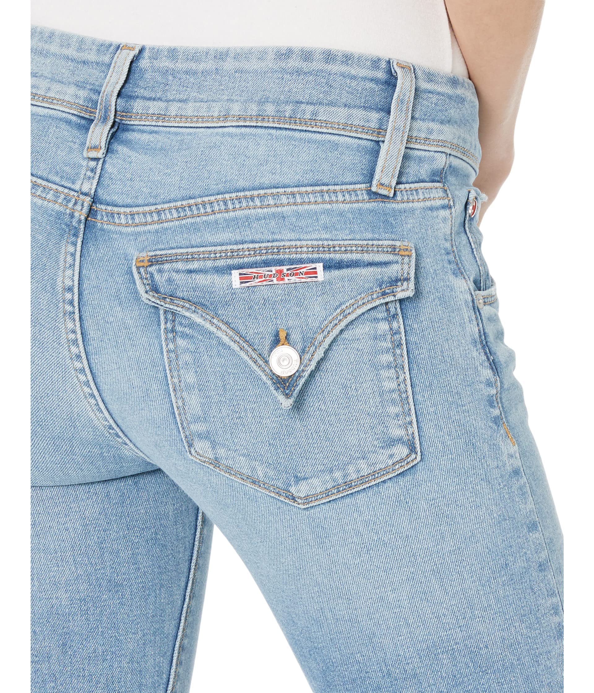 HUDSON Jeans Women's Beth Baby Bootcut Jean with Back Flap Pockets - Motion Wash, Size 33 | Stretch Denim, Comfort Fit for Casual Wear & Night Out