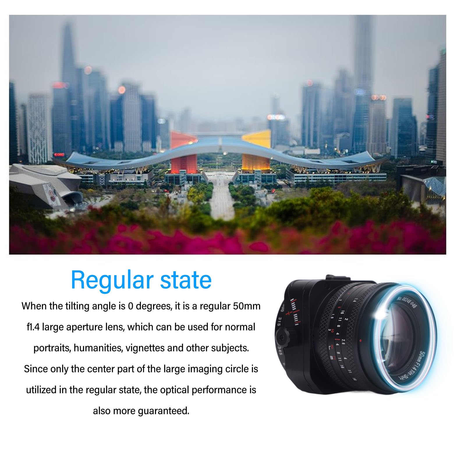 50mm F1.4 Tilt Manual Lens for Sony E Mount - Large Aperture Half Frame Portrait Lens Compatible with A6000 A6300 A6400 A7C A7III A7IV A7RIII A9 - Perfect for Creative Photography & Bokeh Effects