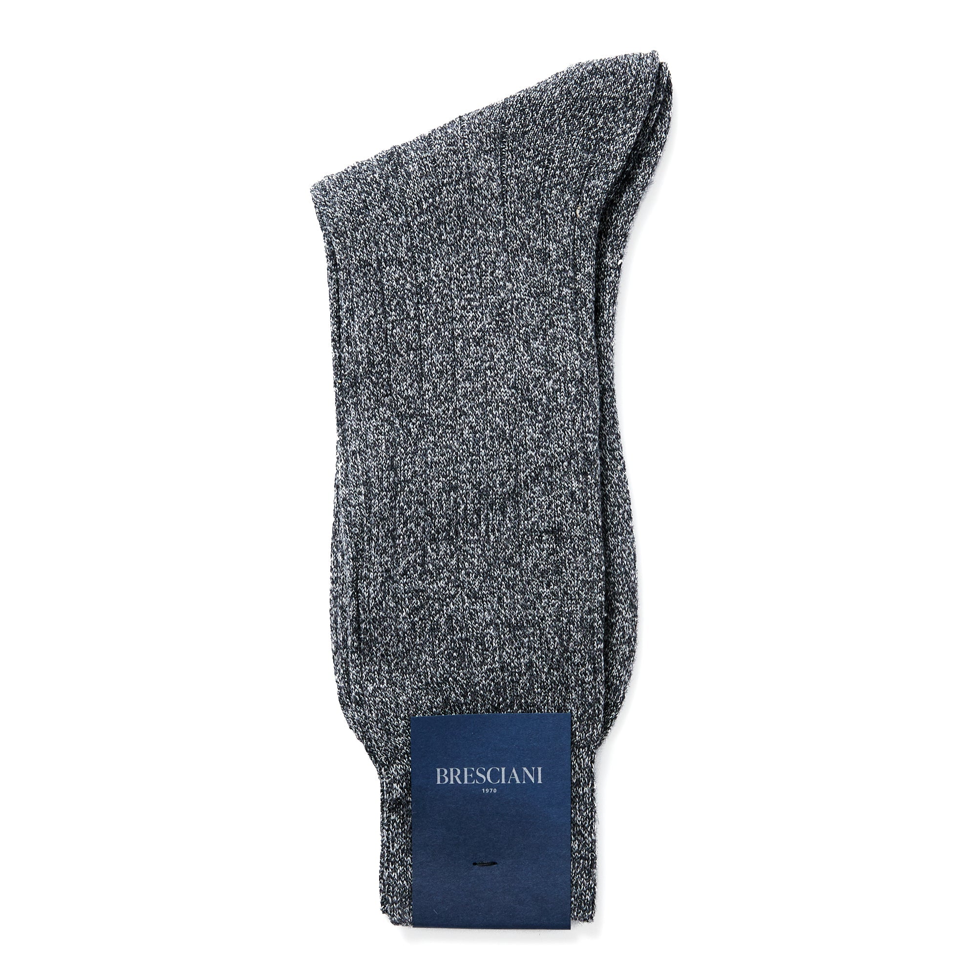 BRESCIANI Men's Ribbed Dress Socks for Business - Premium Charcoal Gray Formal Socks for Office, Work & Professional Occasions