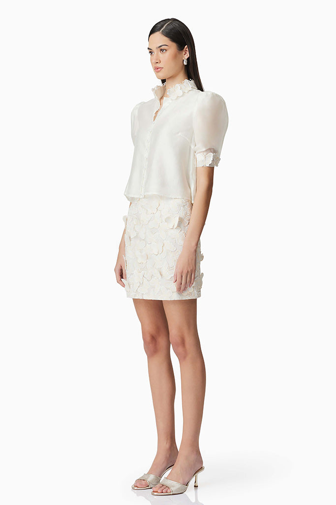 ELLIATT Scarlett Top - Ivory Women's Blouse | Elegant Casual & Party Wear for Date Nights & Office Outfits