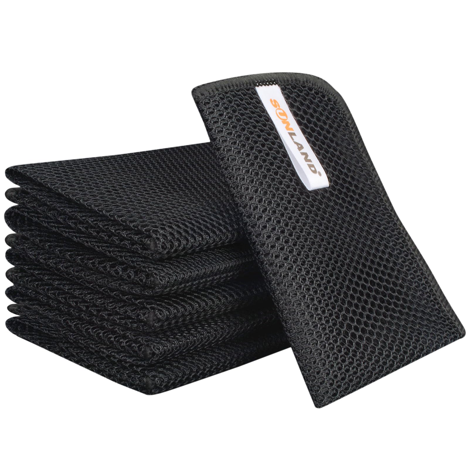 SUNLAND 6-Pack Double-Layer Mesh Dish Cloths - Odor-Free, Fast Drying Kitchen Scrubber (12