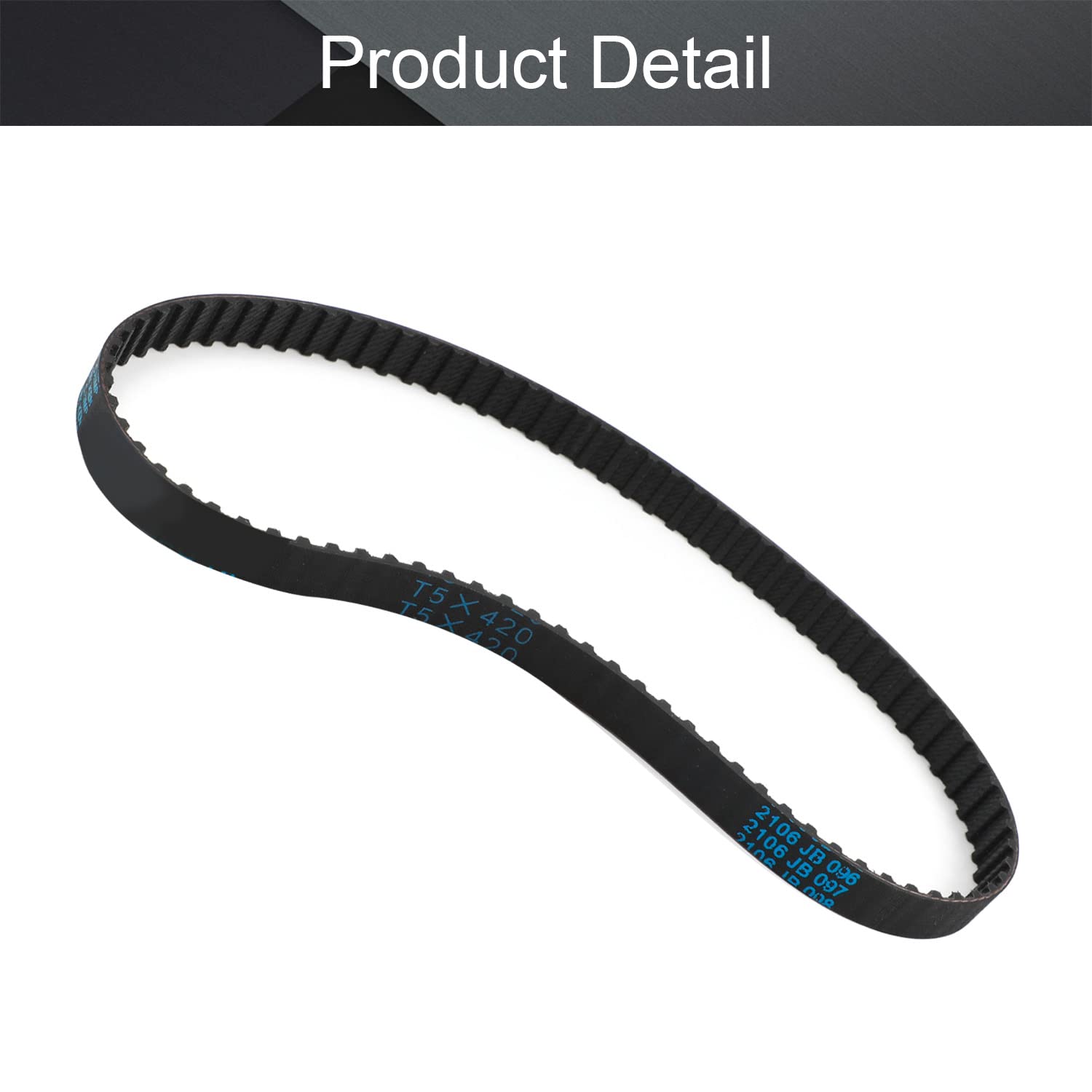 Fielect T5-420 Timing Belt 10mm Width 5mm Pitch 84 Teeth 420mm Length - Synchronous Rubber Industrial Belt for 3D Printers, CNC Machines & Automation Equipment