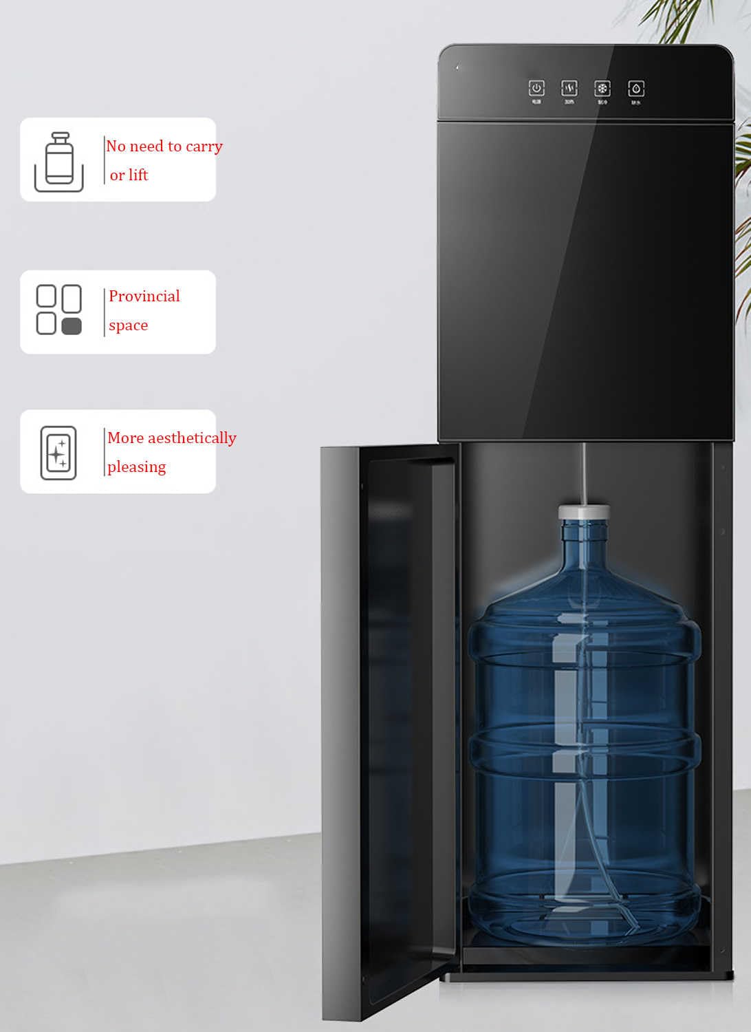3-in-1 Hot & Cold Water Dispenser with Built-in Cup Holder - Bottom Loading Design for Home, Office & Bar Use - Perfect for Dorm Rooms, Kitchens and Workplaces