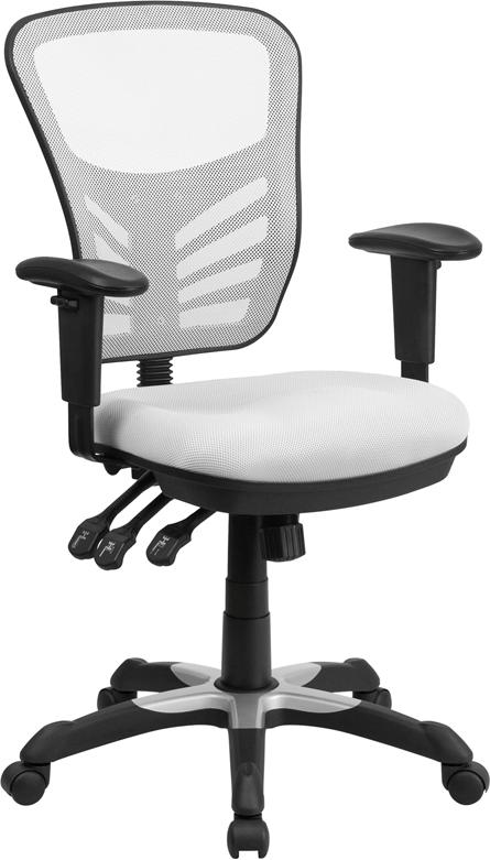 FLASH Mid Back Mesh Executive Office Chair - Ergonomic Swivel Chair with Adjustable Arms & Lumbar Support (Model HL 0001) - Perfect for Home Office, Gaming & Workspaces