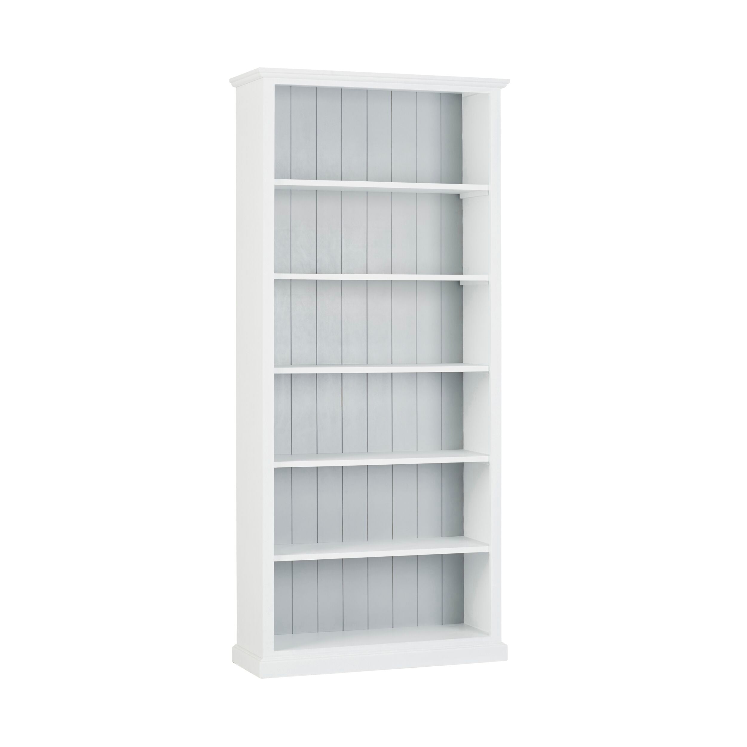 White Armand Tall Bookcase 210x95cm - Modern Bookshelf for Living Room, Bedroom & Office Storage - Perfect for Organizing Books, Decor & Essentials