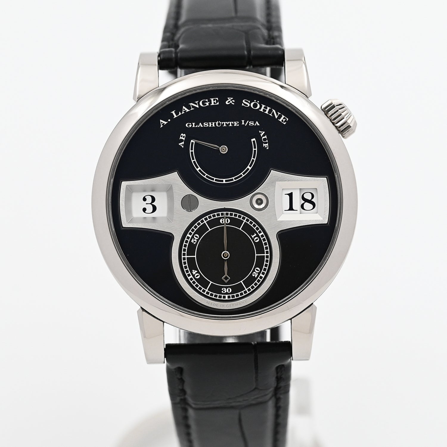 Luxury A. Lange & Söhne Zeitwerk Men's Watch - Genuine Leather Strap - German Precision Timepiece for Business & Formal Occasions