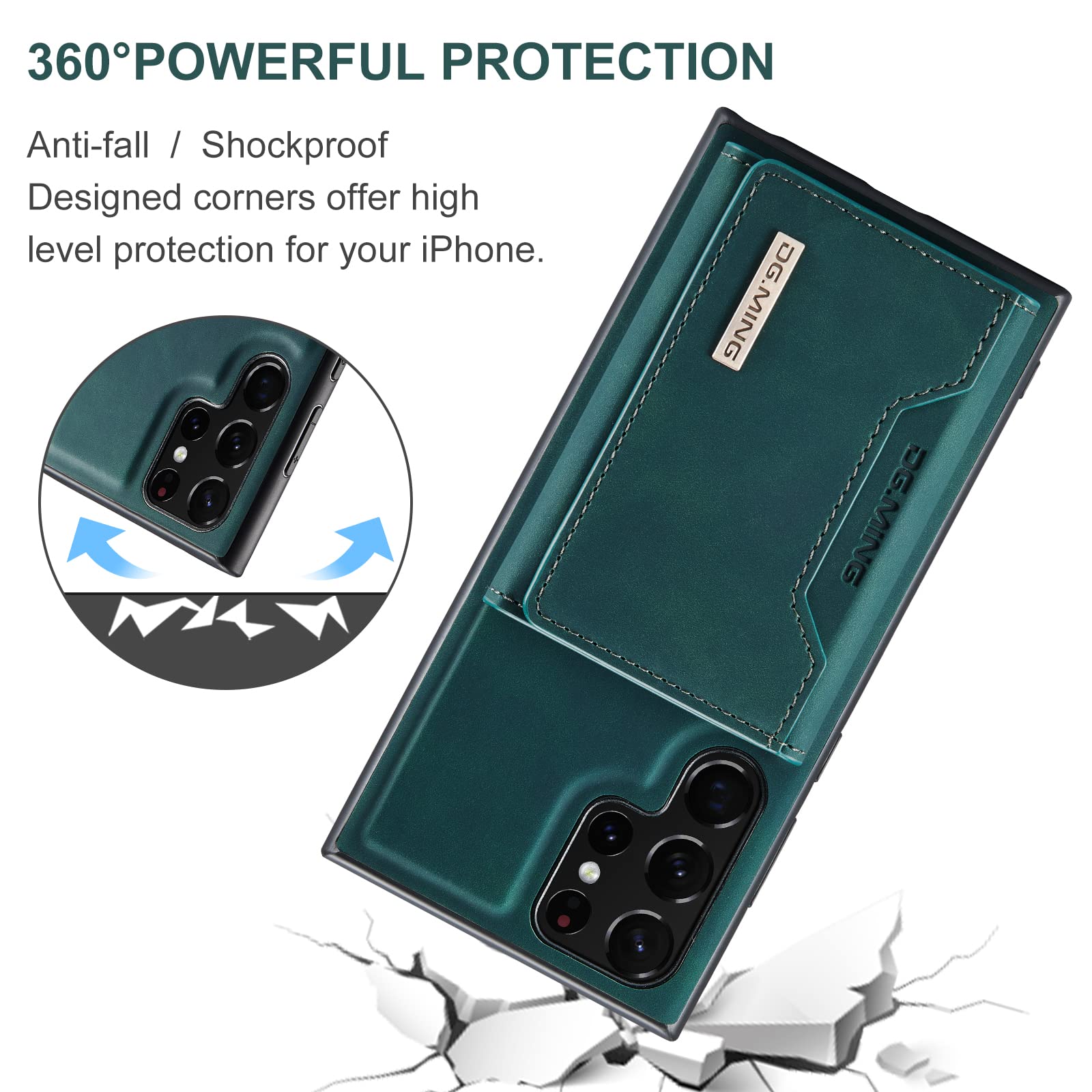 Premium Magnetic Leather Wallet Case for Samsung Galaxy S22 Ultra (6.8