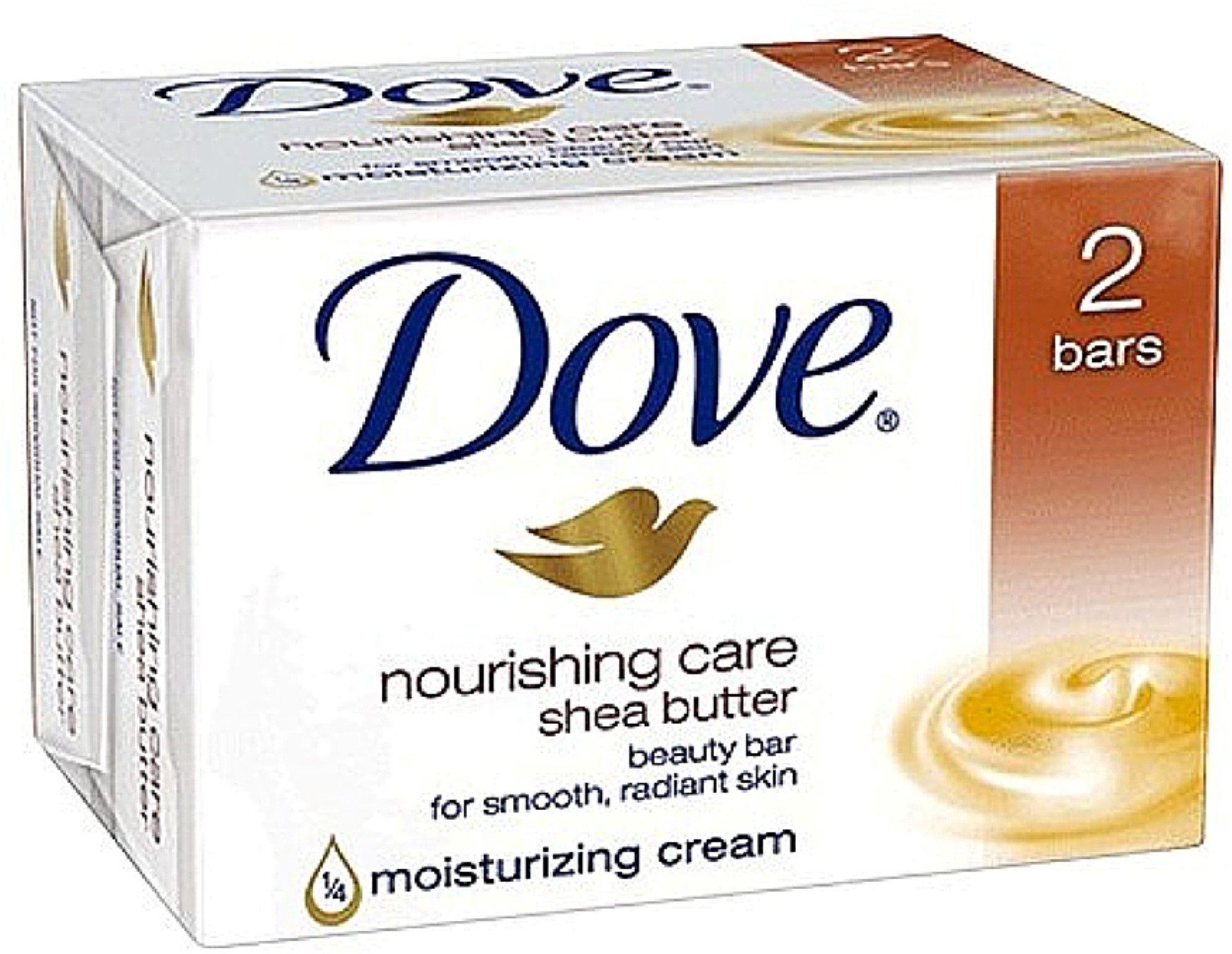 Dove Shea Butter Beauty Bar Soap - Moisturizing & Nourishing for Dry Skin - 4 oz, 2 Bars (Pack of 3) - Gentle Cleansing for Face & Body - Perfect for Daily Shower & Bath Routine