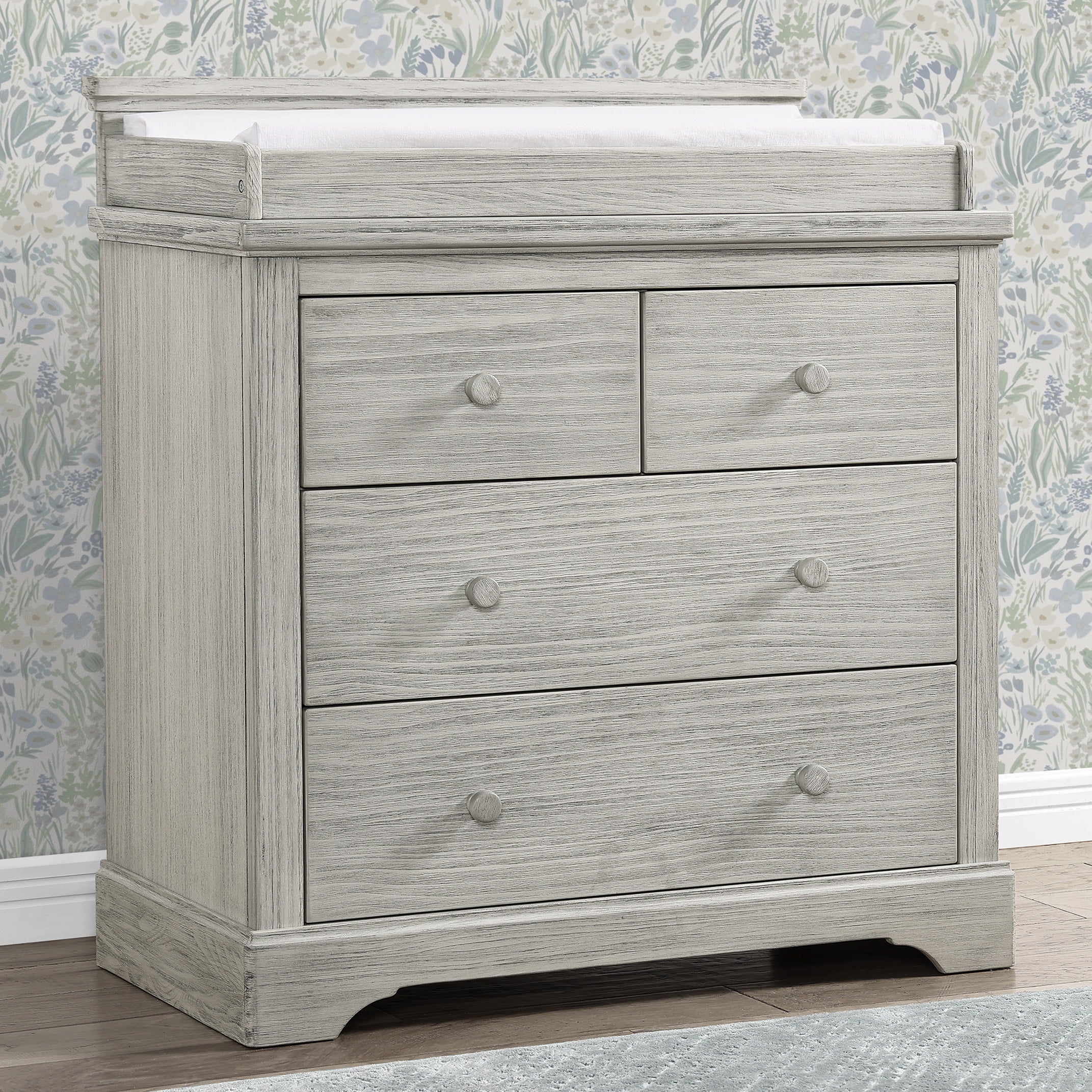 Paloma 4-Drawer Baby Dresser with Changing Table Top | Sturdy Nursery Storage with Interlocking Drawers | Perfect for Baby Room Organization & Diaper Changing Station