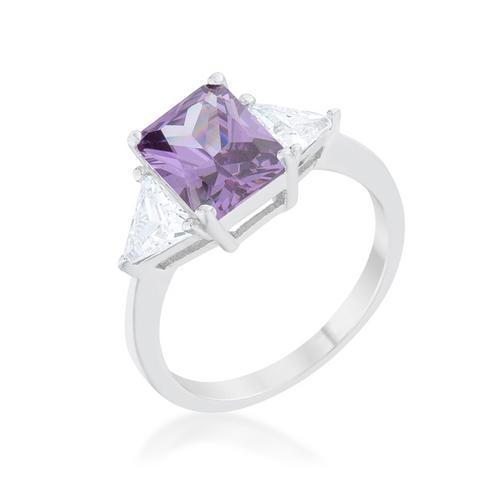 Exquisite Amethyst Rhodium Engagement Ring for Women - Elegant Vintage Wedding Band, Promise Ring, Anniversary Gift - Perfect for Proposals, Bridal Jewelry & Special Occasions