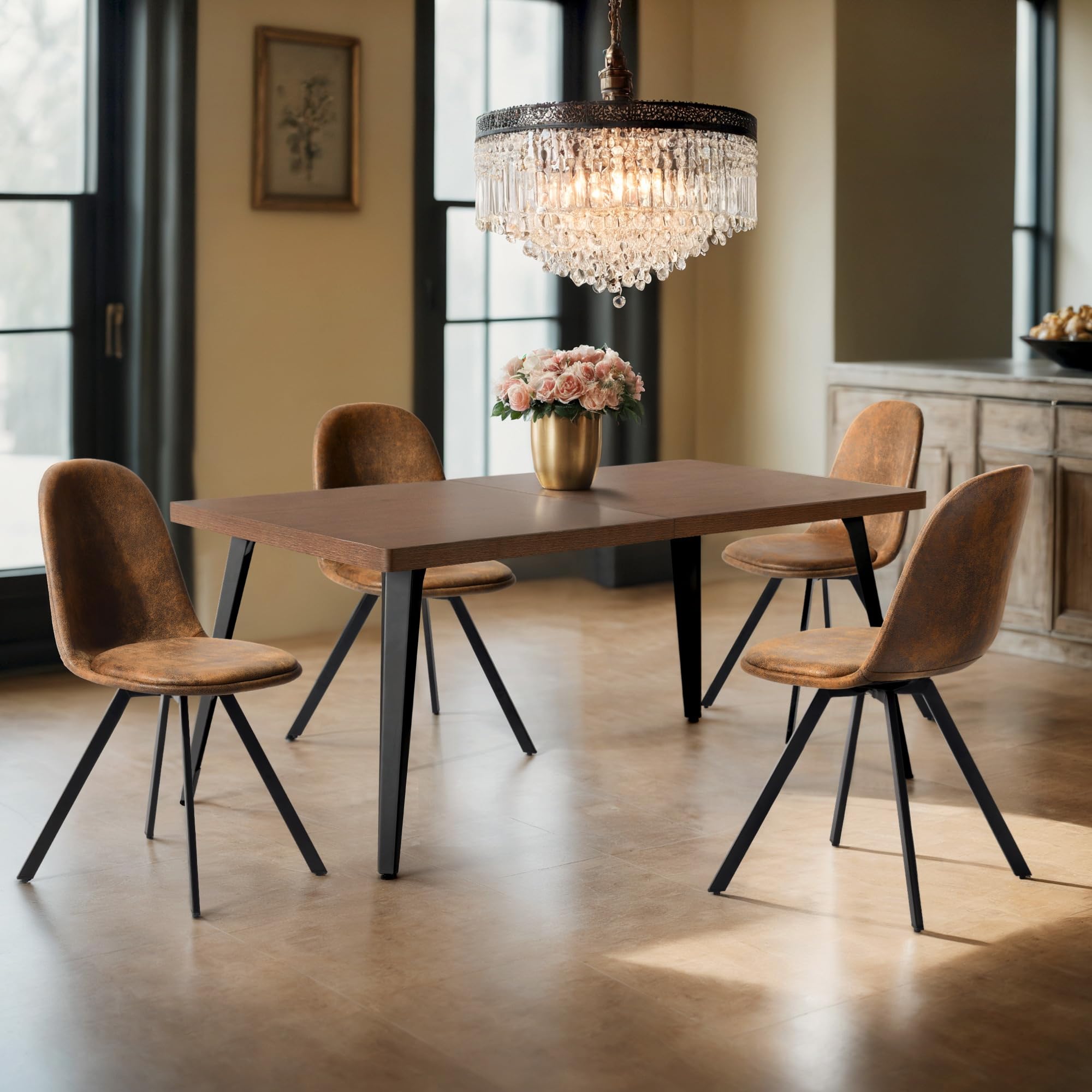 HomyCasa 5-Piece Mid-Century Modern Dining Set - 63