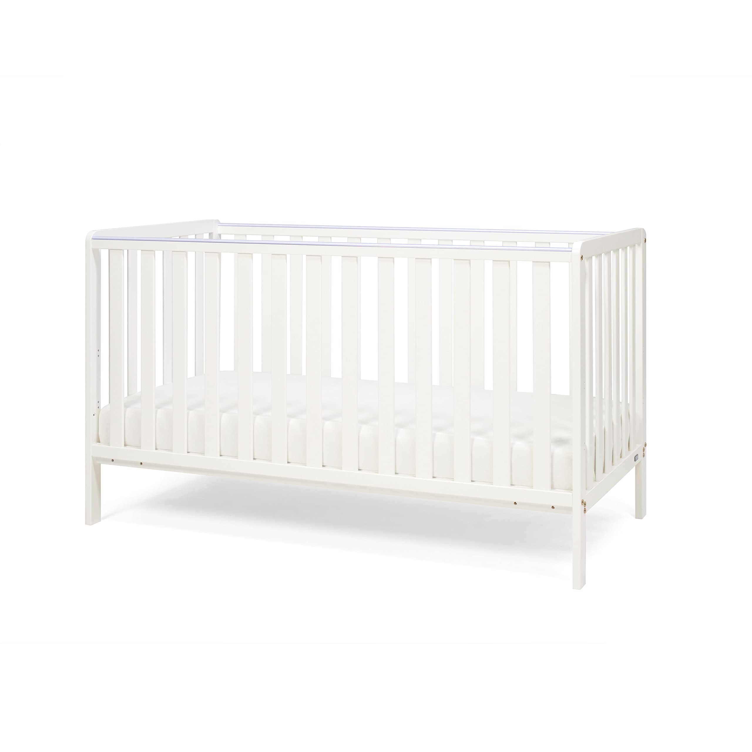 Tutti Bambini Caterina 3-in-1 Convertible Baby Crib - White Nursery Furniture for Newborn to Toddler (140x70cm) | Adjustable Height Cot, Daybed & Toddler Bed | Perfect for Nursery, Bedroom & Guest Room