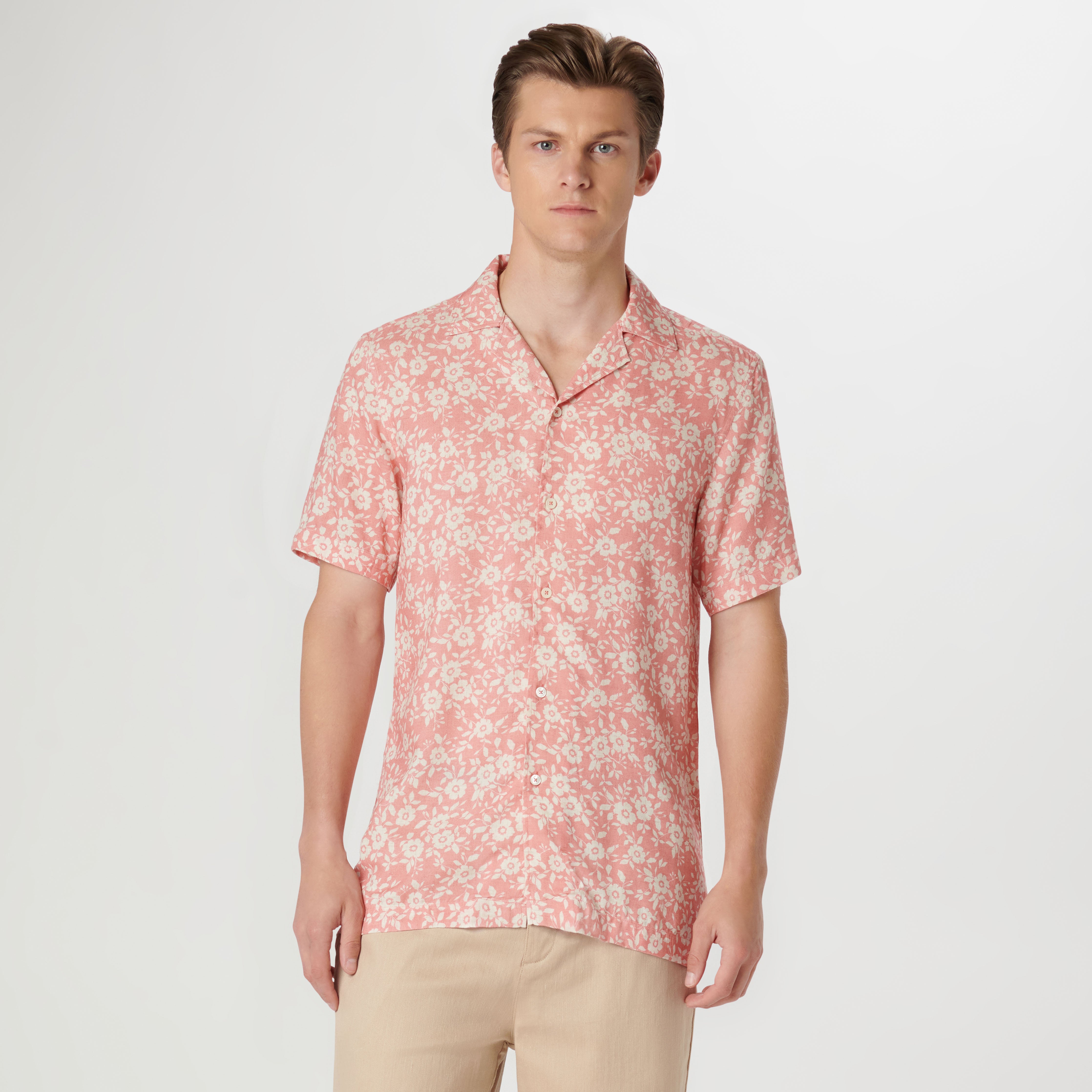 Jackson Floral Short Sleeve Shirt for Men - Casual Hawaiian Summer Shirt with Tropical Print - Perfect for Beach Vacation, Party & Outdoor Activities