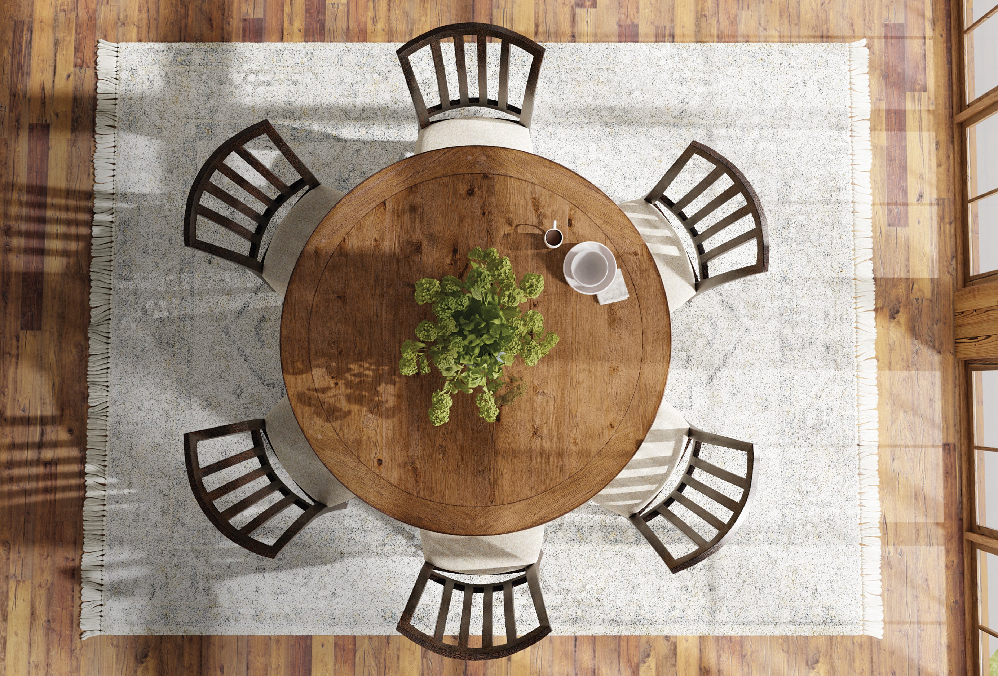 Round Dining Table for 6 - 48 Inch Farmhouse Style Solid Wood Kitchen Table - Perfect for Family Gatherings, Breakfast Nook & Small Space Dining Rooms