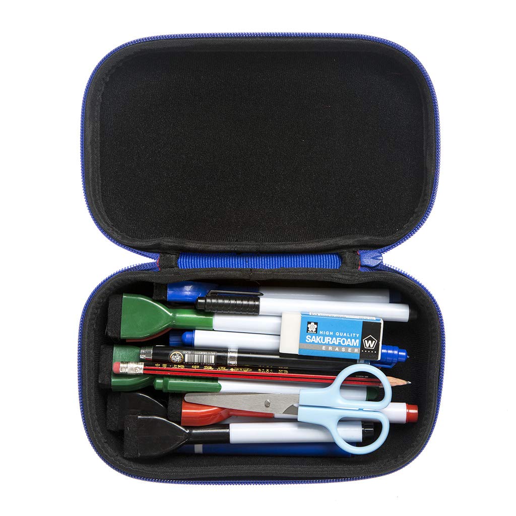 Metallic Pencil Case for School & Office - ZIPIT Blue-Green Storage Box for Pens, Pencils & Art Supplies | Perfect for Students, Teachers & Professionals