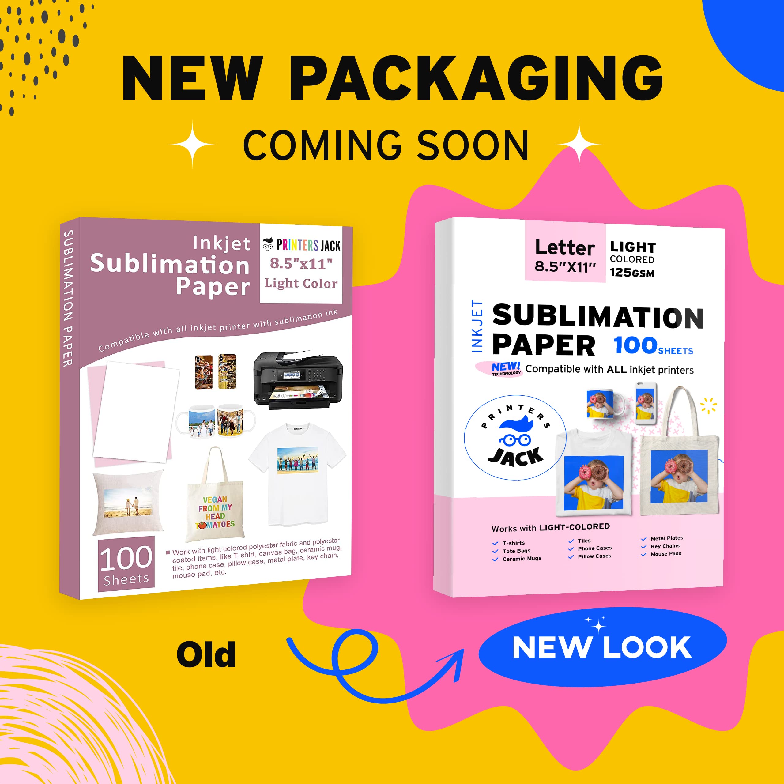 Premium Sublimation Transfer Paper 100 Sheets 8.5