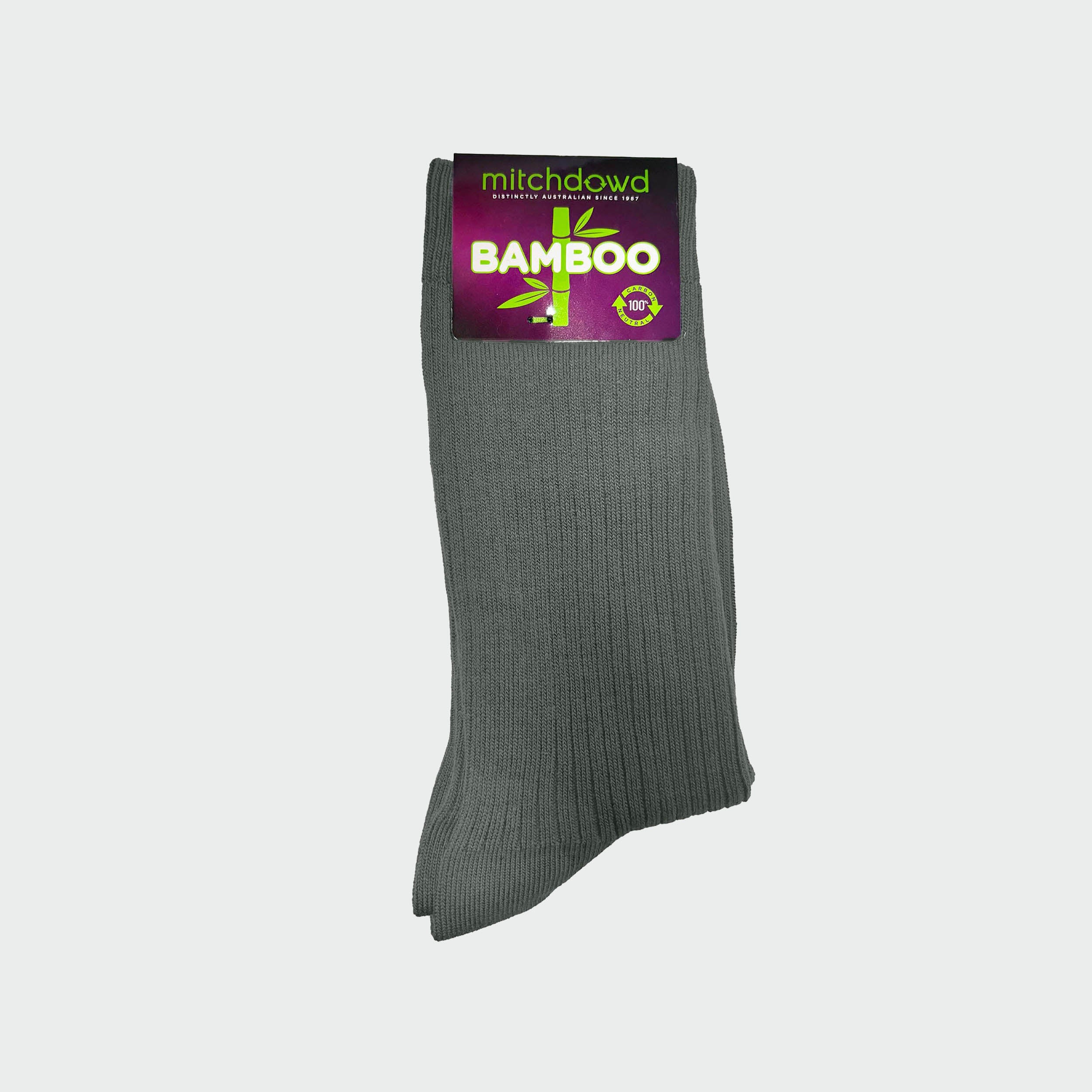 Men's Bamboo Rib Crew Socks - Eco-Friendly Green Cotton Blend Socks for Casual Wear & Outdoor Activities