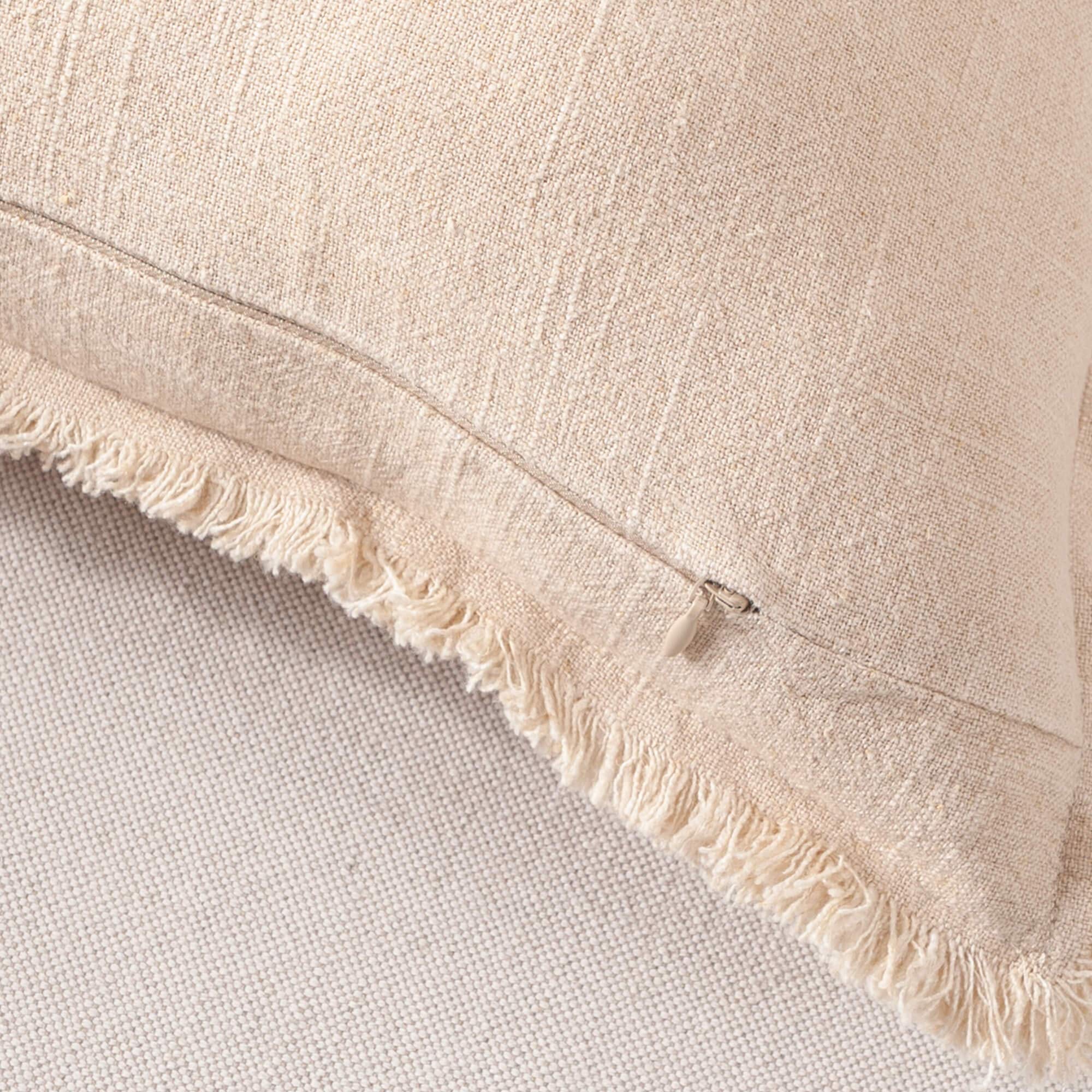 ATLINIA Farmhouse Linen Throw Pillow Cover 20x20 - Boho Decorative Cushion Cover for Bed, Couch, Sofa & Outdoor Use - Neutral Beige Home Decor Accent for Living Room, Patio & Garden