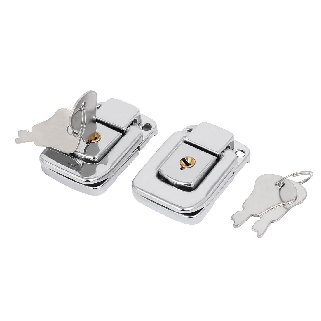 uxcell Silver Tone Toolbox Jewelry Box Toggle Latches with Keys (2pcs) - Secure Storage for Tool Chests, Jewelry Cases & DIY Projects