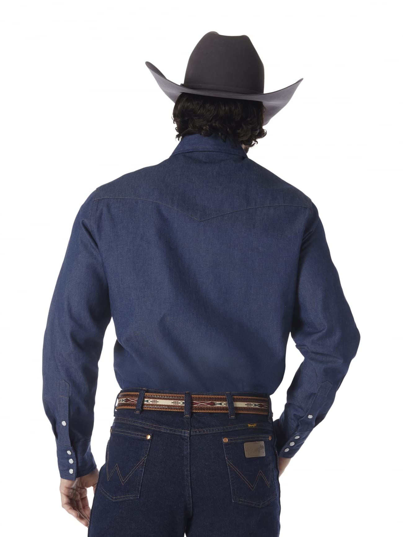 Wrangler Men's Performance Snap Long Sleeve Shirt - Moisture-Wicking, Comfortable Work & Outdoor Shirt for Hiking, Camping & Casual Wear