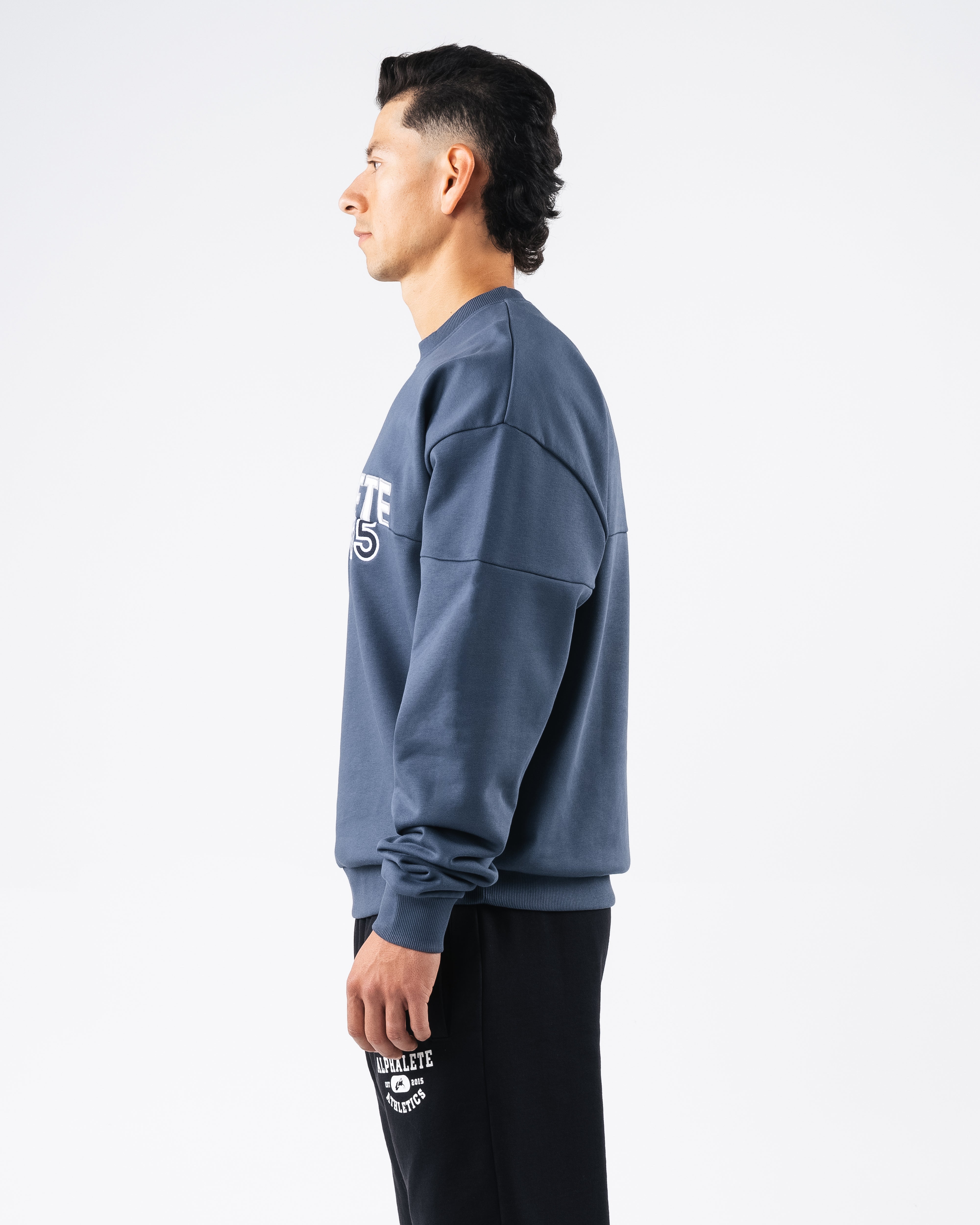 Establishment Split Crewneck Sweatshirt - Marine Blue | Comfortable & Stylish Unisex Pullover for Casual Wear, Street Fashion & Loungewear