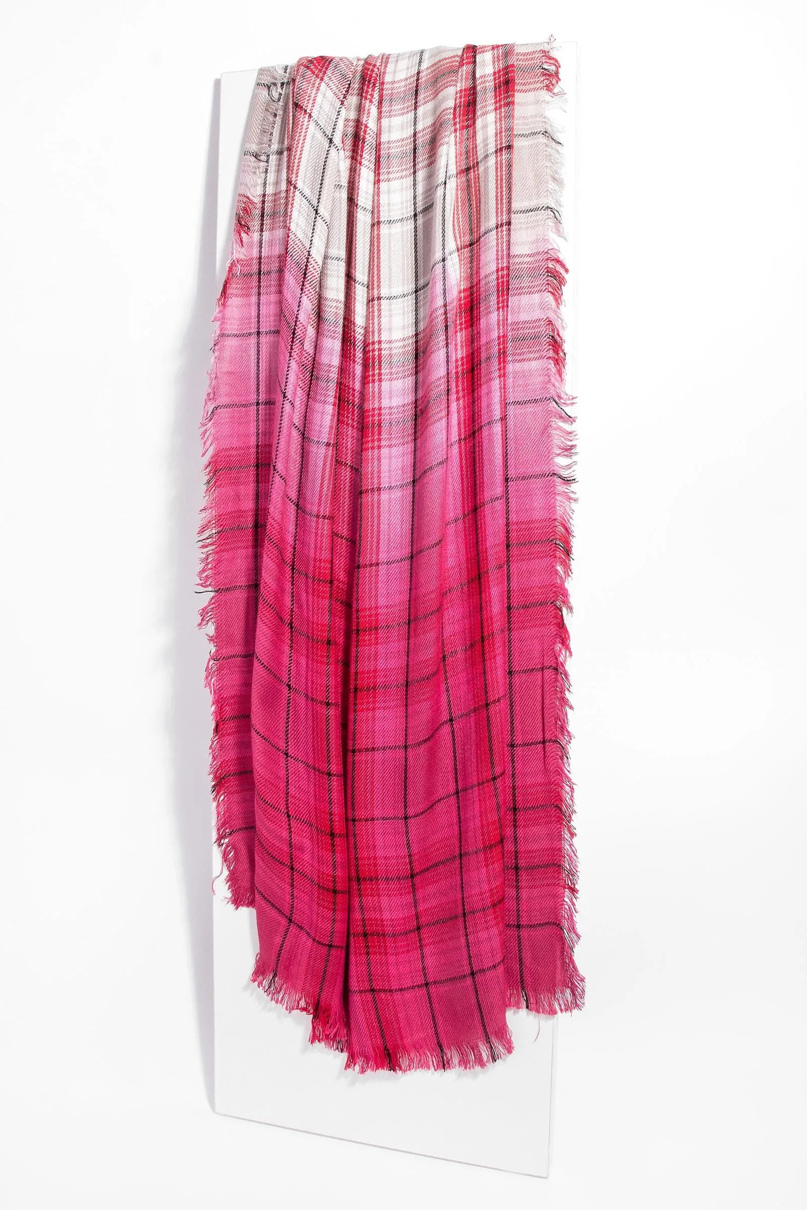 Queens Plaid Ombre Scarf - Soft Winter Fashion Accessory for Women, Stylish Wrap Shawl for Fall & Christmas Outfits, Perfect Gift for Her