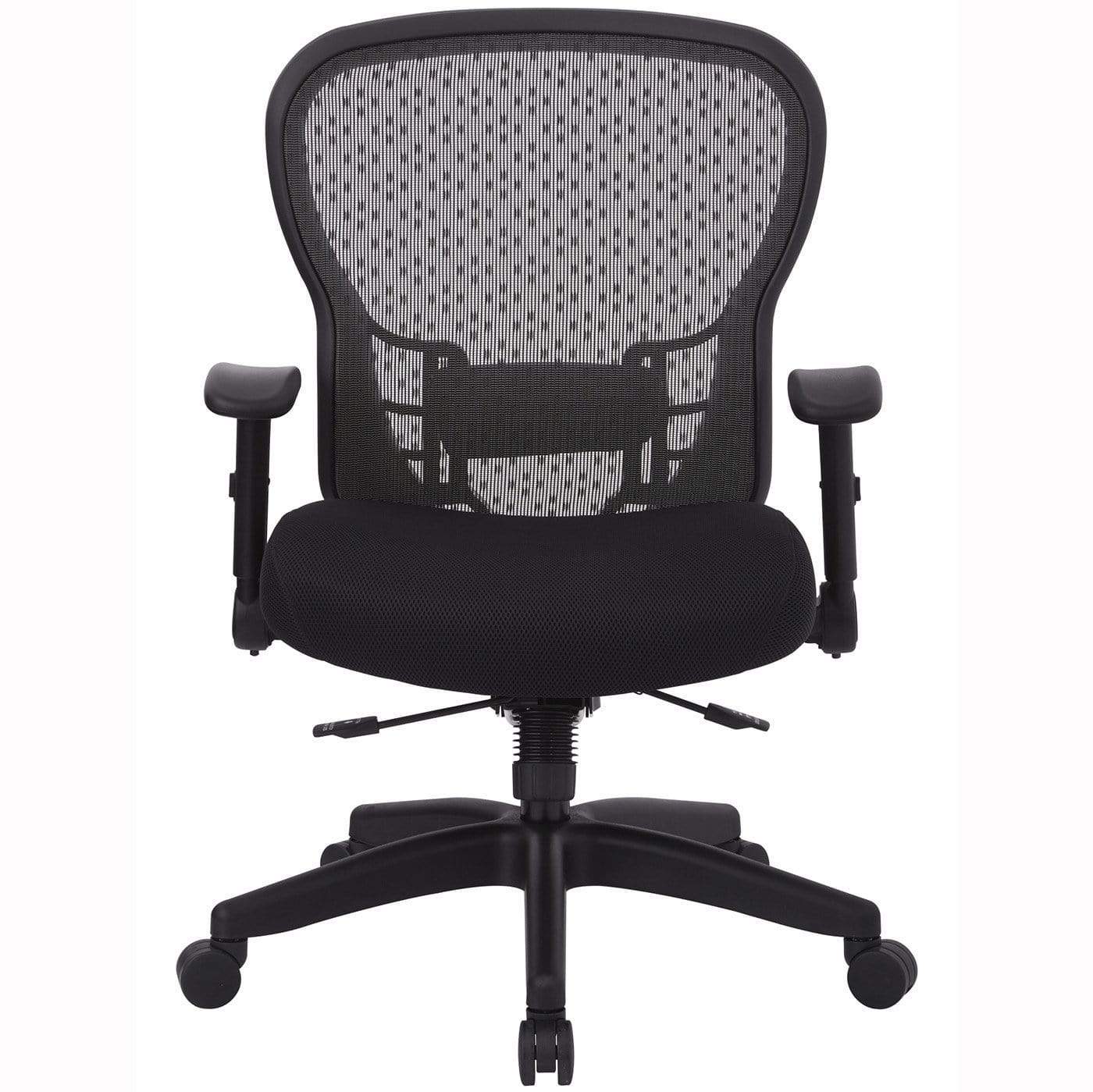 Office Star SpaceGrid Ergonomic Mesh Back Chair with Memory Foam Seat - Black [529 M3R2N6F2] - Perfect for Home Office, Gaming & Workspace Comfort