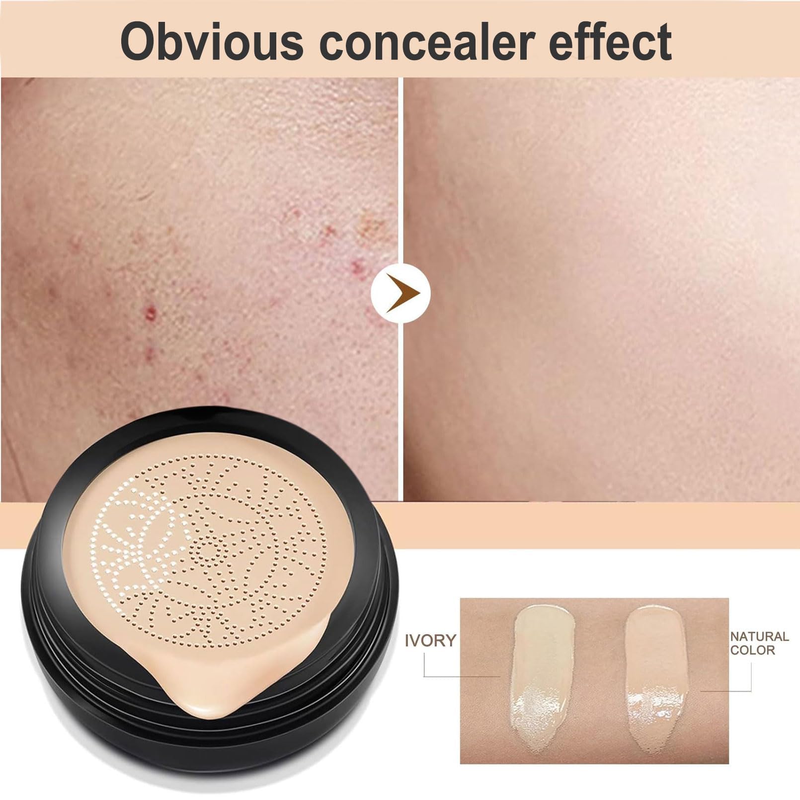 Honey Pine CC Cream Air Cushion - Matte Concealer for Dark Circles & Even Skin Tone - Daily Makeup Essential