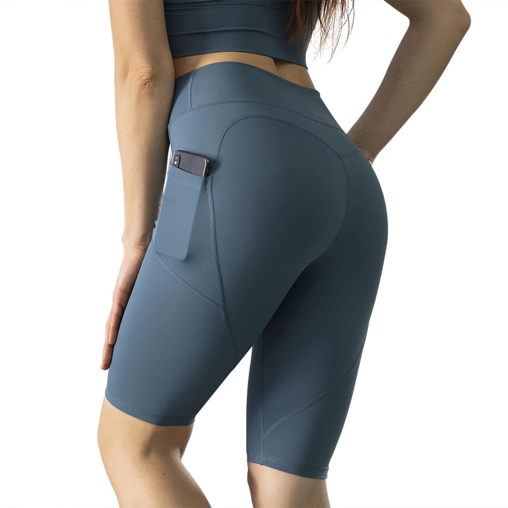 Burpada Women's High Waist Biker Shorts with Pockets - Yoga, Running, Gym Compression Athletic Shorts for Tummy Control - Perfect for Workouts, Cycling & Lounge Wear