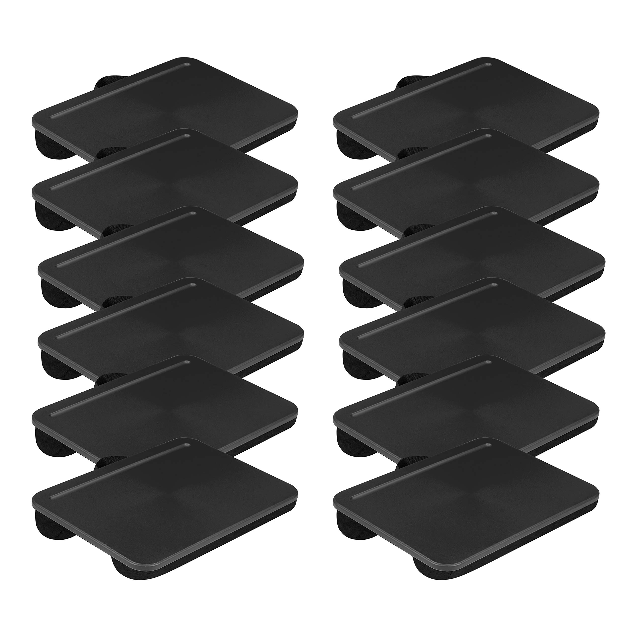 LAPGEAR Compact Lap Desk for Laptops up to 15 Inches - 12-Pack Black (Style 43008) - Portable Laptop Tray for Work, Study, Gaming & Bed Use