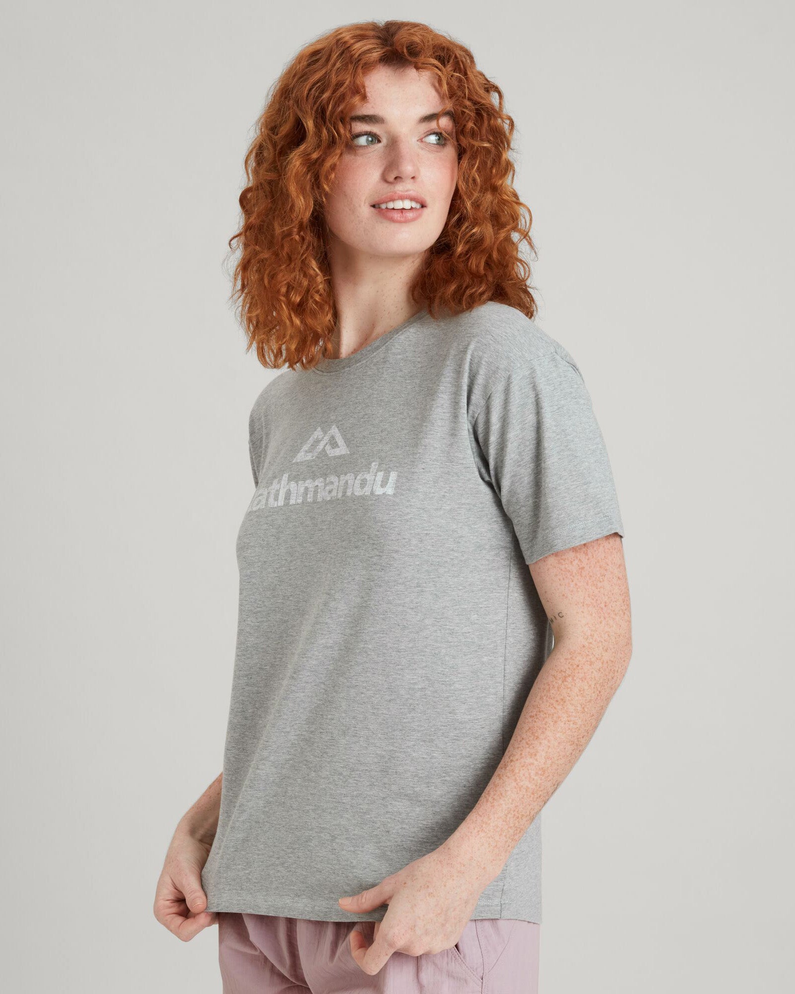 Kathmandu Women's Short Sleeve Logo T-Shirt - Light Grey Marle - Casual Wear, Outdoor Activities & Travel Essentials