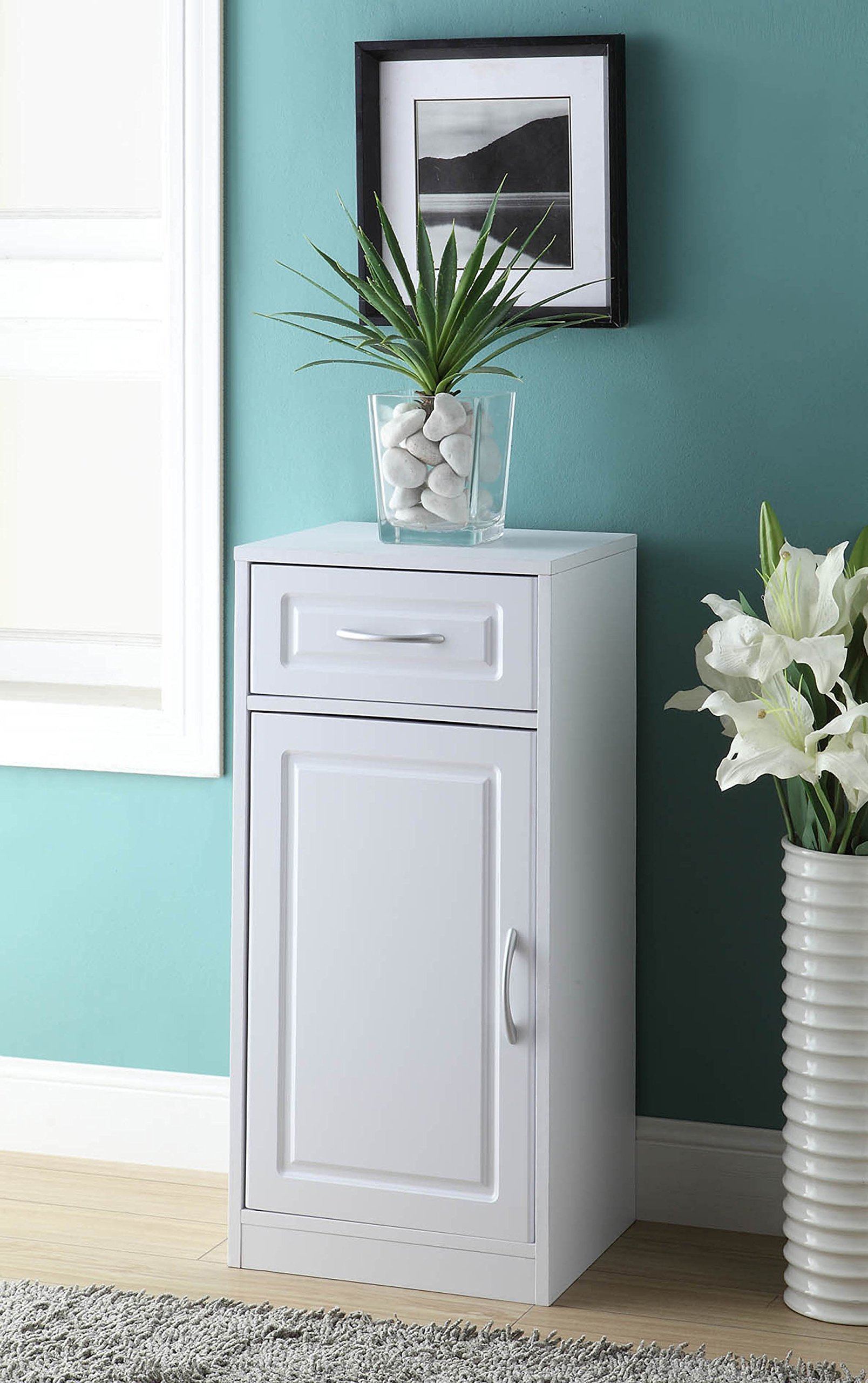 4D Concepts Bathroom Vanity Base Cabinet with 1 Door & 1 Drawer - Perfect for Small Bathrooms & Powder Rooms, Space-Saving Storage Solution