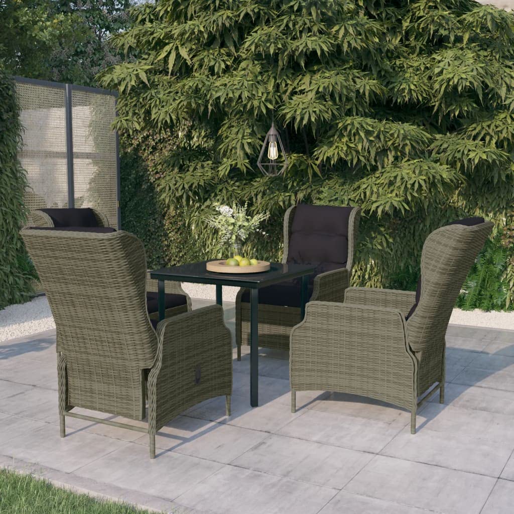 vidaXL 5-Piece Patio Dining Set - Outdoor Dining Table and Chairs for 4, Weather-Resistant Garden Backyard Balcony Furniture Set in Brown | Perfect for Outdoor Entertaining, Family Gatherings & Relaxing in Your Garden