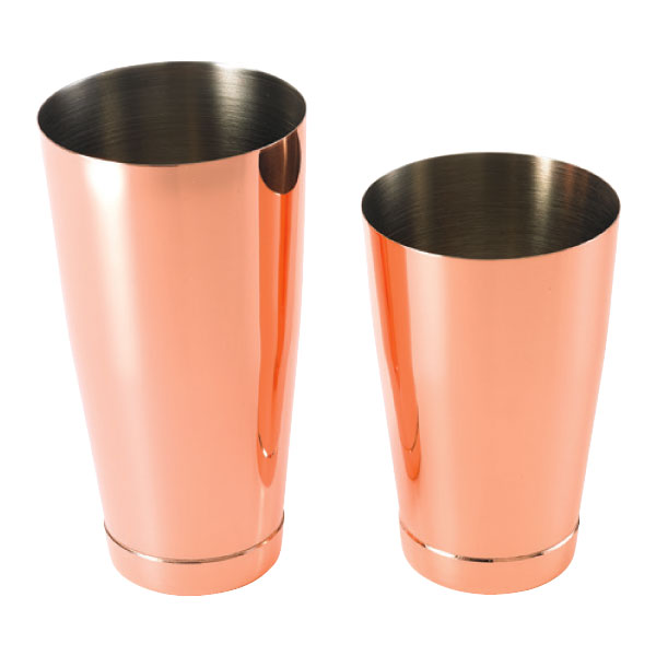 Barfly by Mercer M37009CP Professional Stainless Steel Cocktail Shaker Set - Copper Plated 28 oz & 18 oz Tins - Bartender Tools for Mixing Martinis, Margaritas & More - Perfect for Home Bars & Professional Use