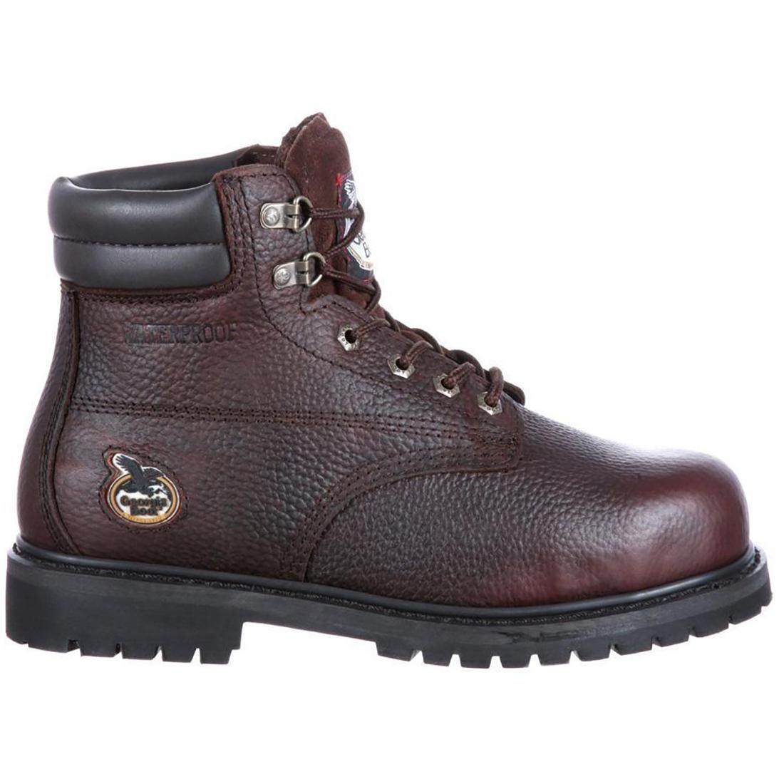Oiler Steel Toe Waterproof Work Boots for Men - Heavy Duty Safety Shoes with Slip & Oil Resistant Outsole - Ideal for Construction, Warehouse & Outdoor Work