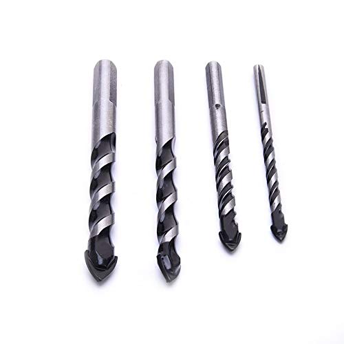 4-Piece Glass Ceramic Tile Drill Bit Set - 6mm/8mm/10mm/12mm Spear Head for Porcelain, Marble & Wall Tiles - Perfect for Bathroom Renovation, Kitchen Backsplash & DIY Home Projects