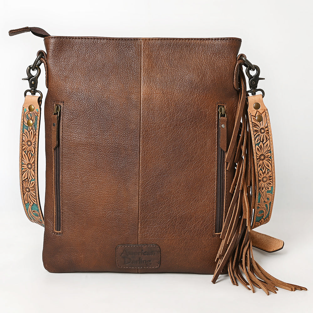 American Darling ADBG469 Genuine Leather Western Handbag - Hand-Tooled Women's Purse & Shoulder Bag for Cowgirl Style, Rodeo Events and Country Fashion