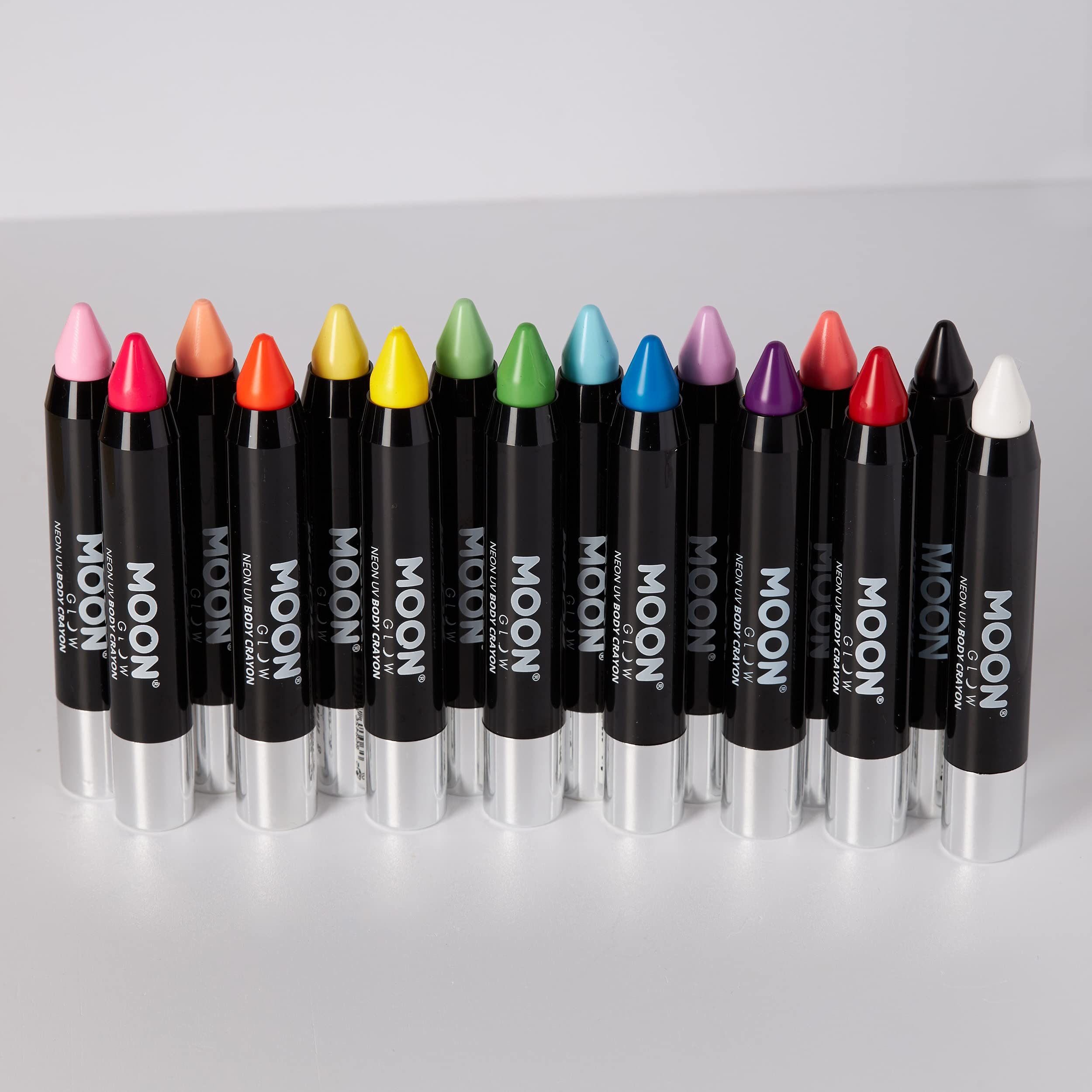 Pastel Green Moon Glow Neon UV Paint Stick - Face & Body Crayon for Festival, Rave & Glow Parties - Glow in The Dark Makeup for Kids & Adults