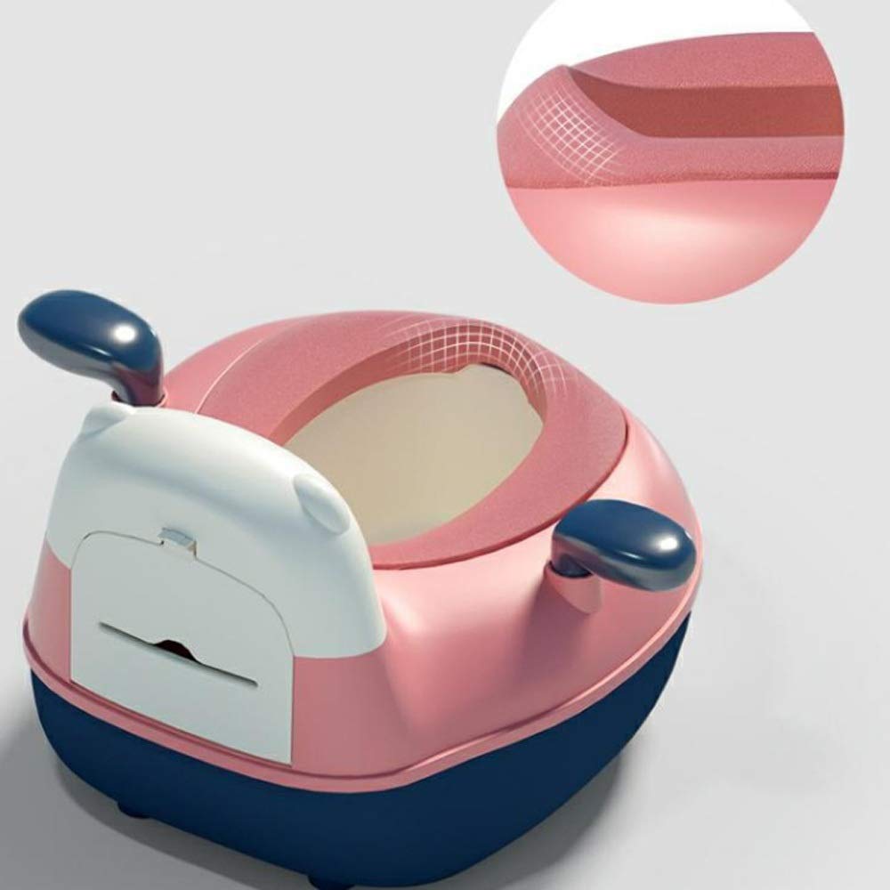 Portable Kids Potty Training Toilet with Comfortable Backrest - Cartoon Design for Boys & Girls Aged 2-5 | Ideal for Home, Travel & Daycare Use