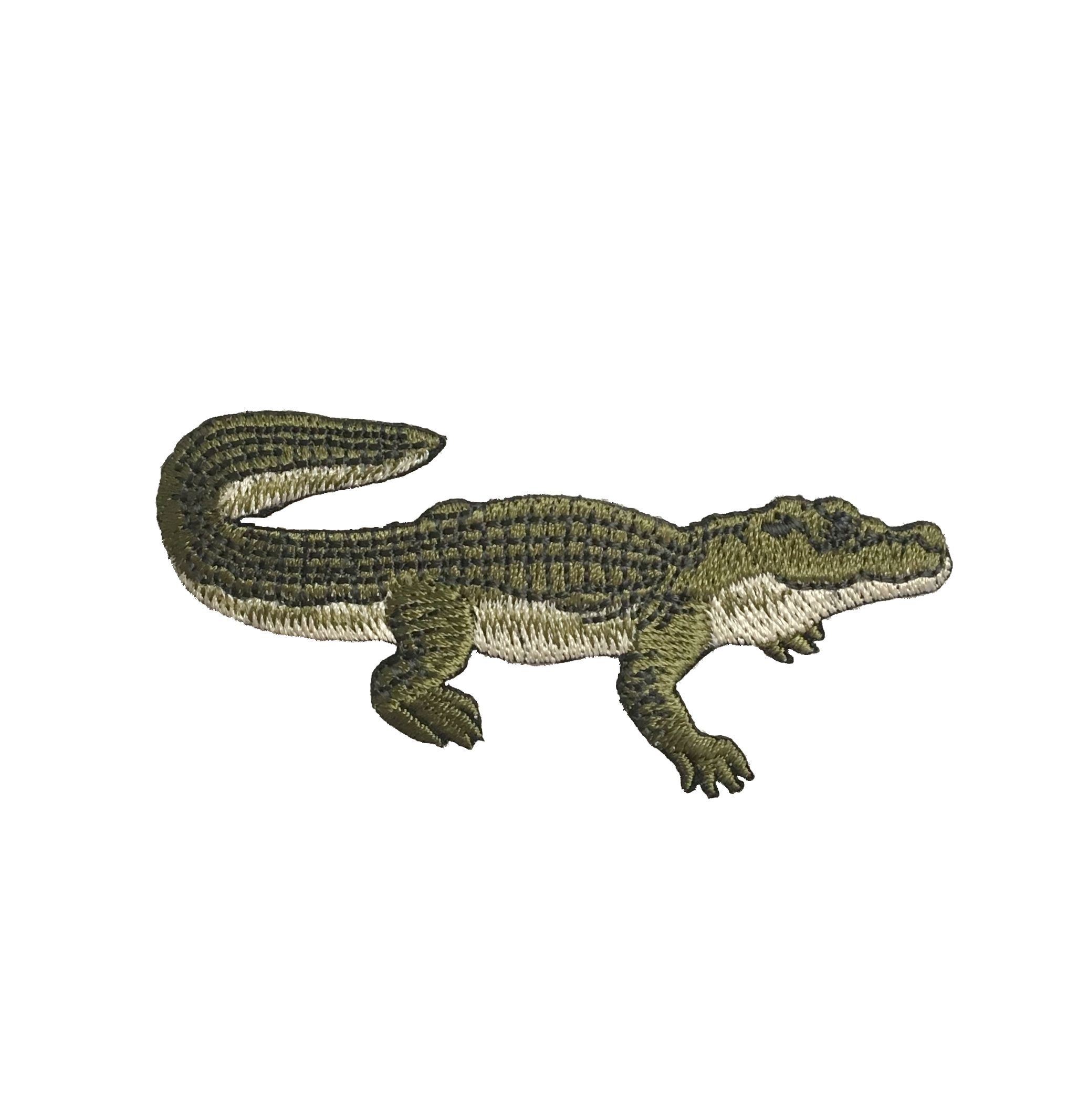 Natural Alligator Embroidered Iron-On Patch - Green/Tan Reptile & Animal Design - Perfect for DIY Crafts, Jackets, Backpacks & Costume Accessories
