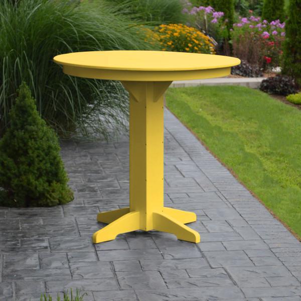 Eco-Friendly Recycled Plastic Round Bar Table - Durable Outdoor & Indoor Dining, Patio, Restaurant, Cafe, Bistro Use