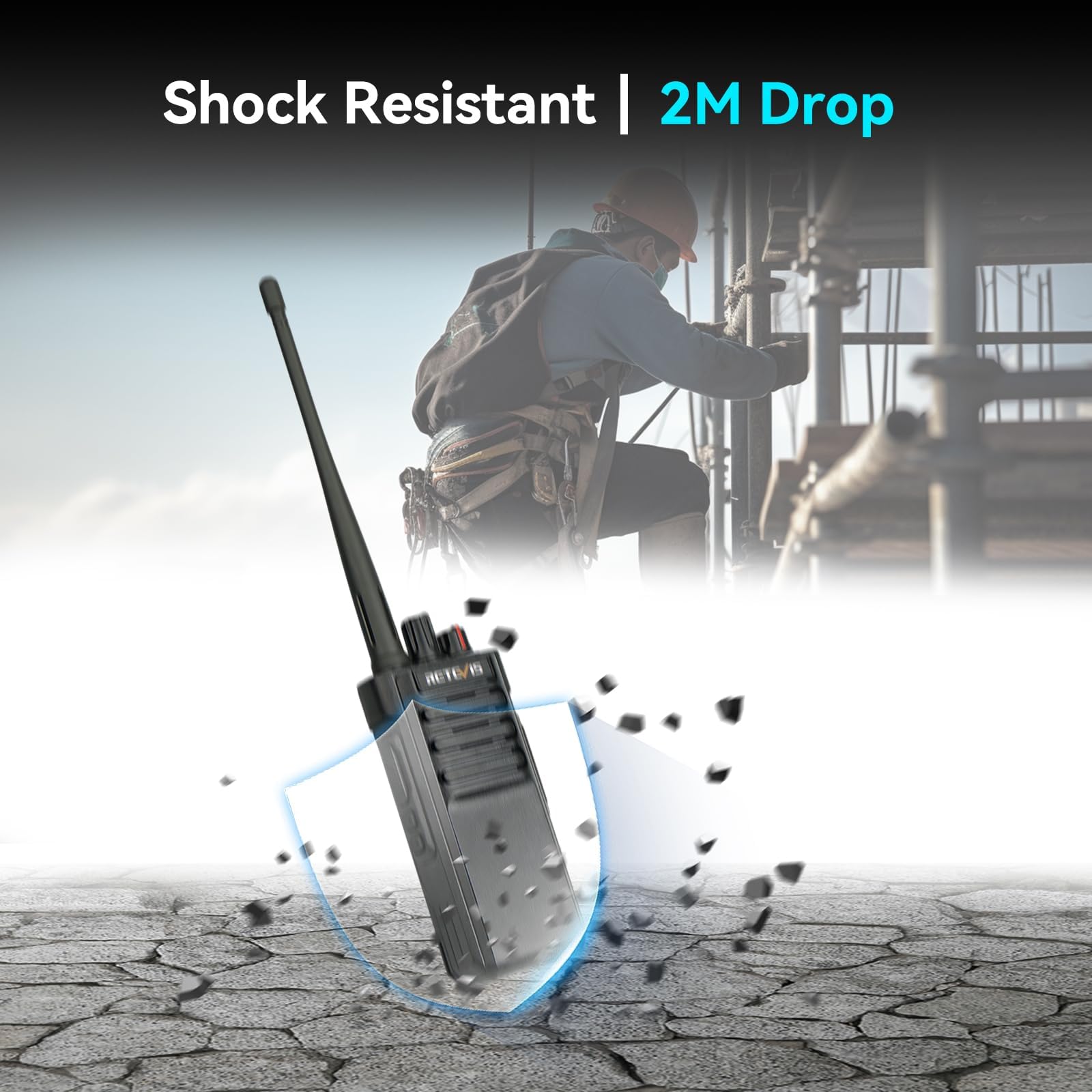 Retevis RT29 Long Range Walkie Talkies for Adults - 6 Pack High Power Two Way Radios with 3200mAh Battery & Charging Station - Heavy Duty Commercial Radios for Schools, Construction Sites & Outdoor Adventures